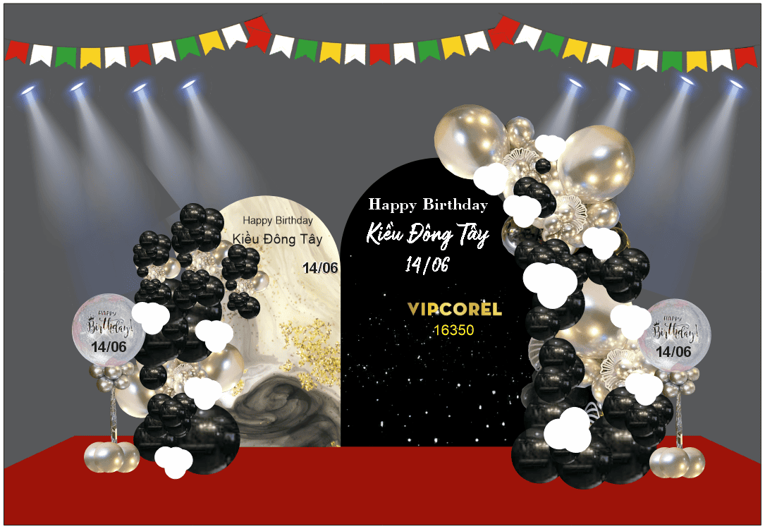 Market bóng Happy Birthday Kiều Đông Tây file corel