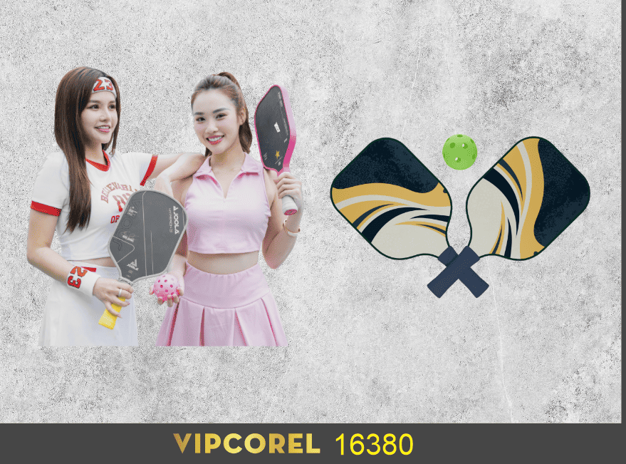 Mẫu trang trí phông nền Pickleball file corel