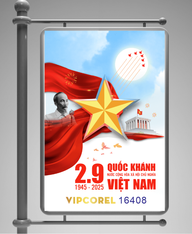 Poster kỷ niệm Quốc Khánh 2.9 file corel