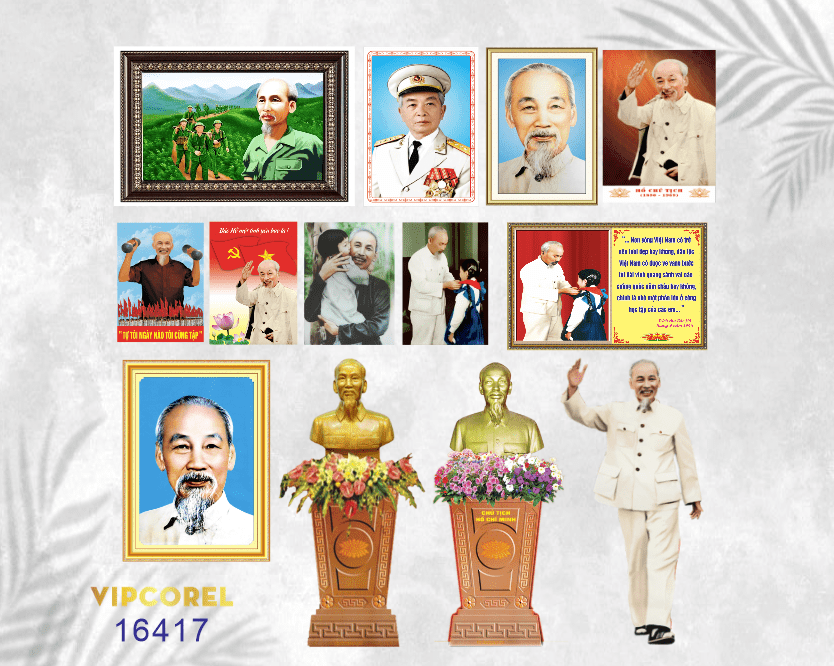 Tổng hợp ảnh Bác Hồ và tượng Bác file corel