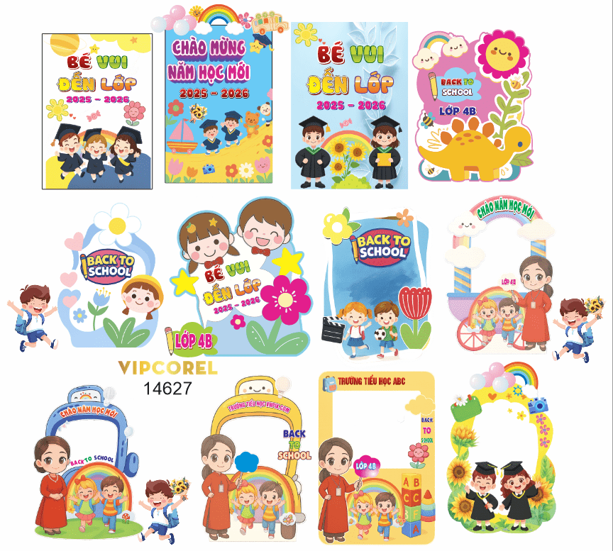Decor chụp ảnh bé vui đến trường – Back to school