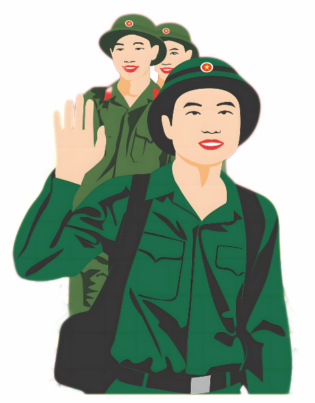 Vector Bộ đội VN – chiến sĩ lên đường nhập ngũ