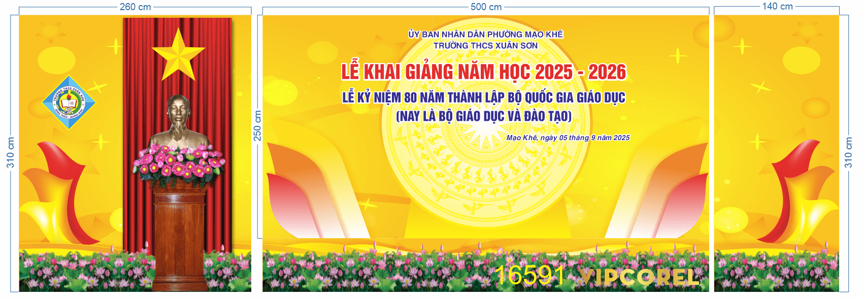 Market Lễ Khai Giảng trường THCS Xuân Sơn file corel