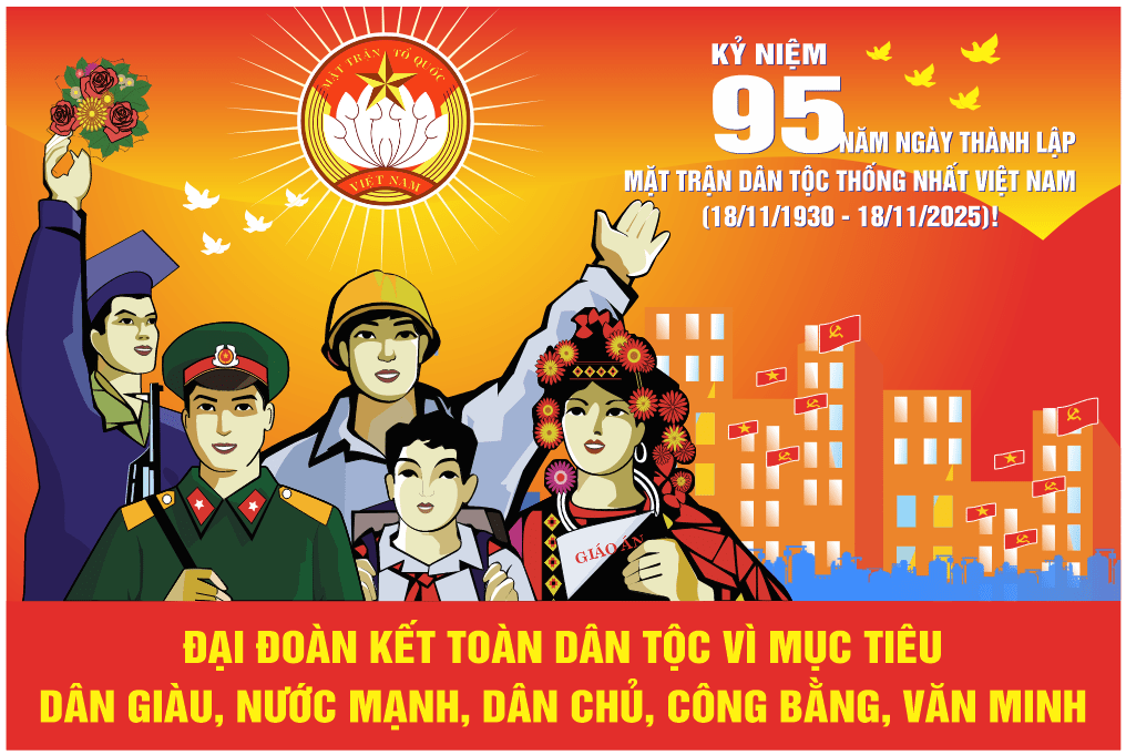 Pano kỷ niệm 95 năm ngày Mặt Trận Dân Tộc