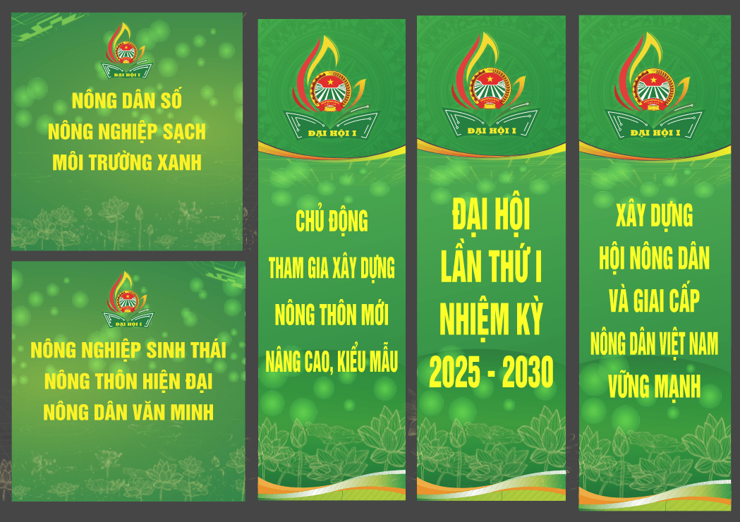 Phướn thả & pano Đại hội Hội Nông Dân xã 2025