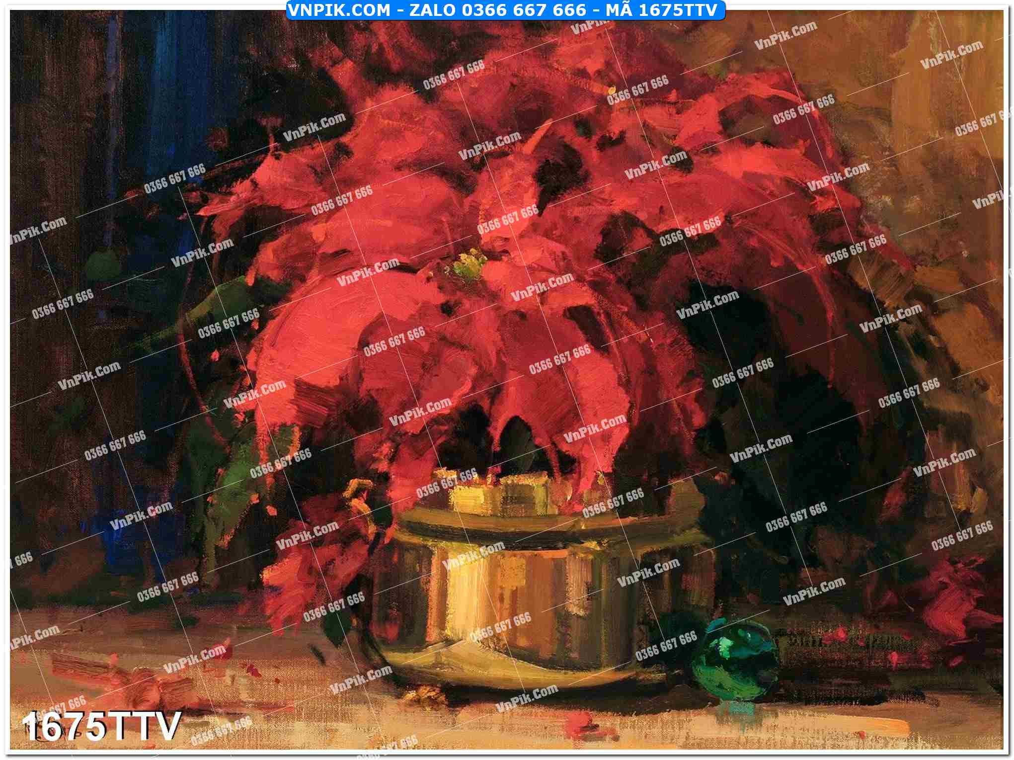 Tranh sơn dầu tĩnh vật hoa quả mã file 1675TTV