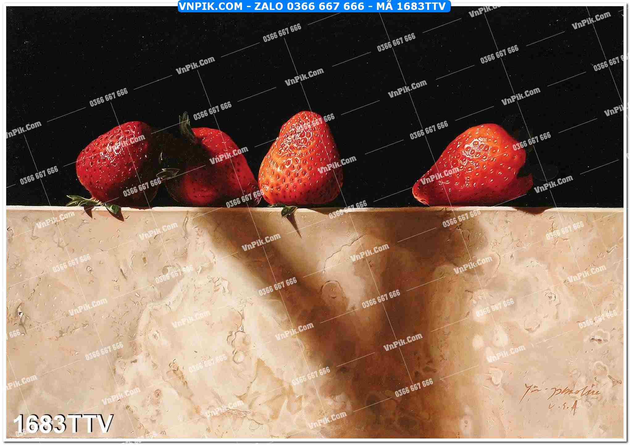 Tranh sơn dầu tĩnh vật hoa quả mã file 1683TTV