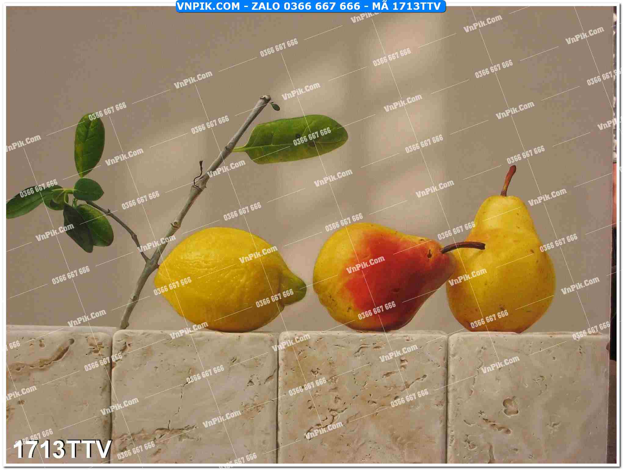Tranh sơn dầu tĩnh vật hoa quả mã file 1713TTV
