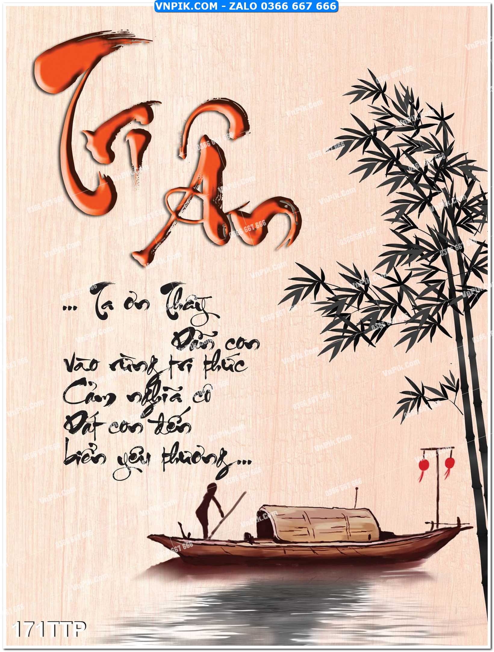 Tranh chữ thư pháp nghệ thuật 171TTP