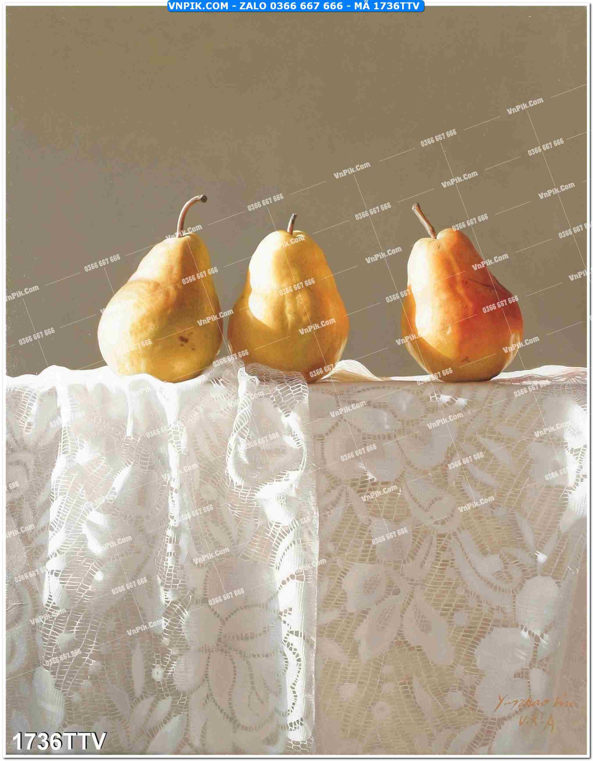 Tranh sơn dầu tĩnh vật hoa quả mã file 1736TTV