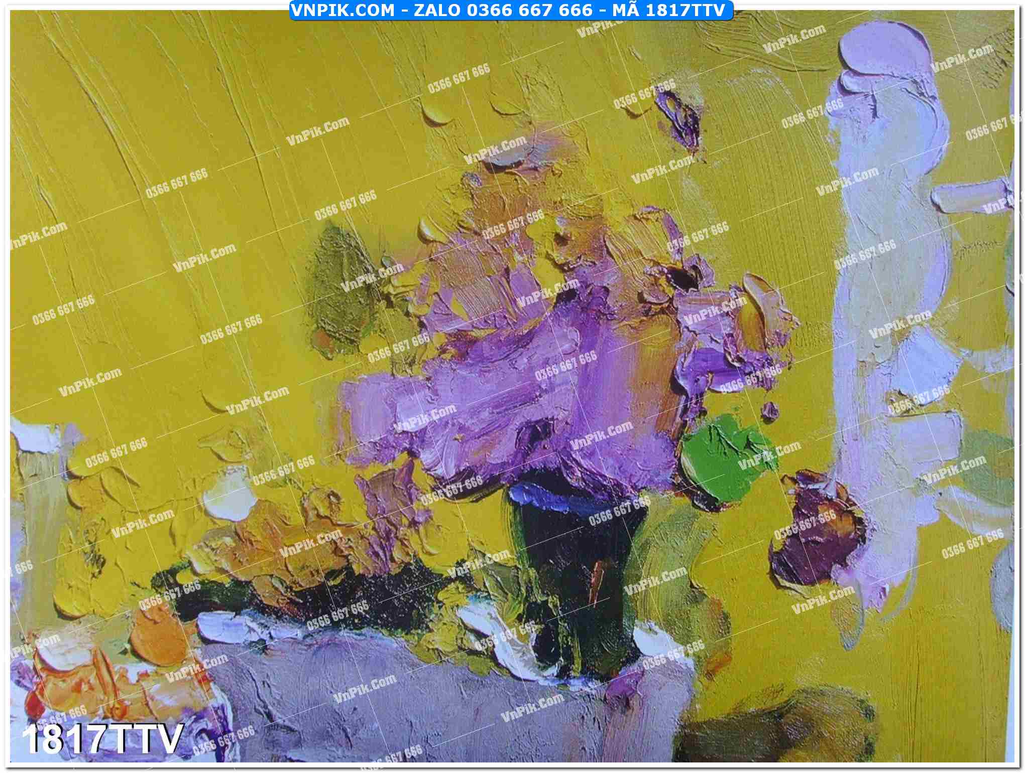 Tranh sơn dầu tĩnh vật hoa quả mã file 1817TTV