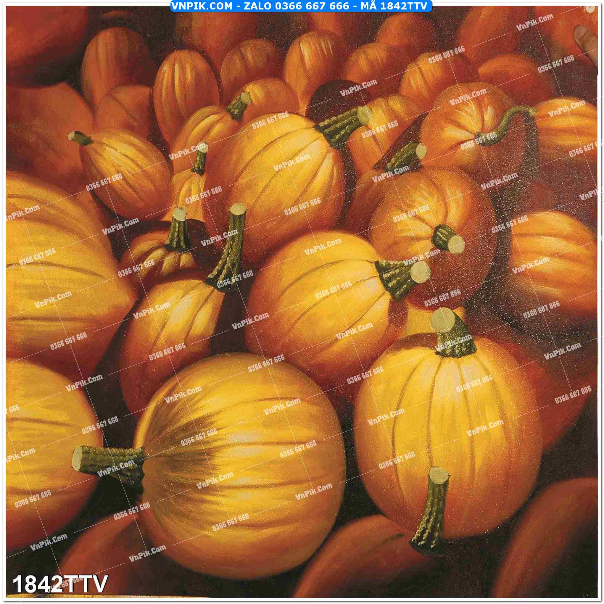 Tranh sơn dầu tĩnh vật hoa quả mã file 1842TTV