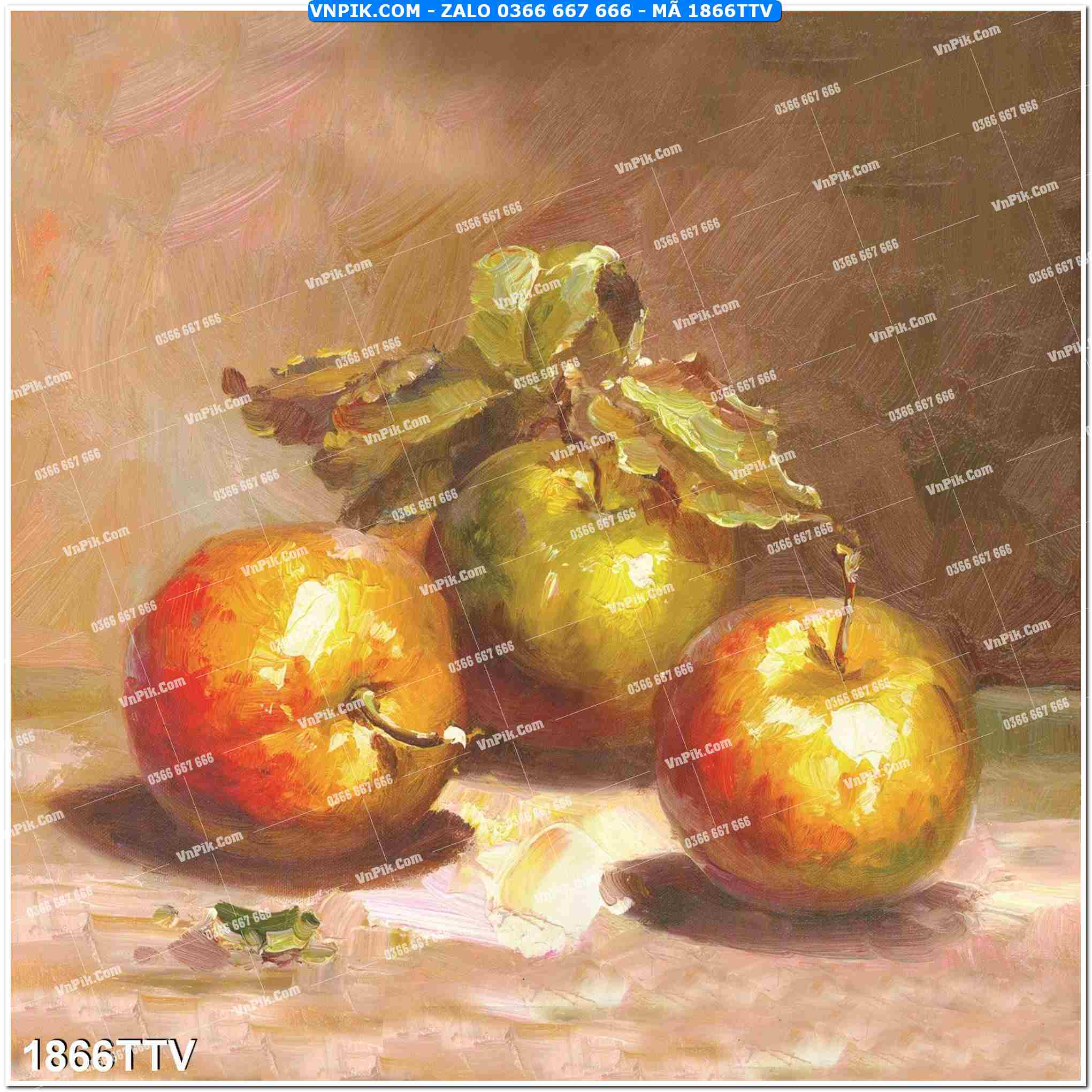 Tranh sơn dầu tĩnh vật hoa quả mã file 1866TTV