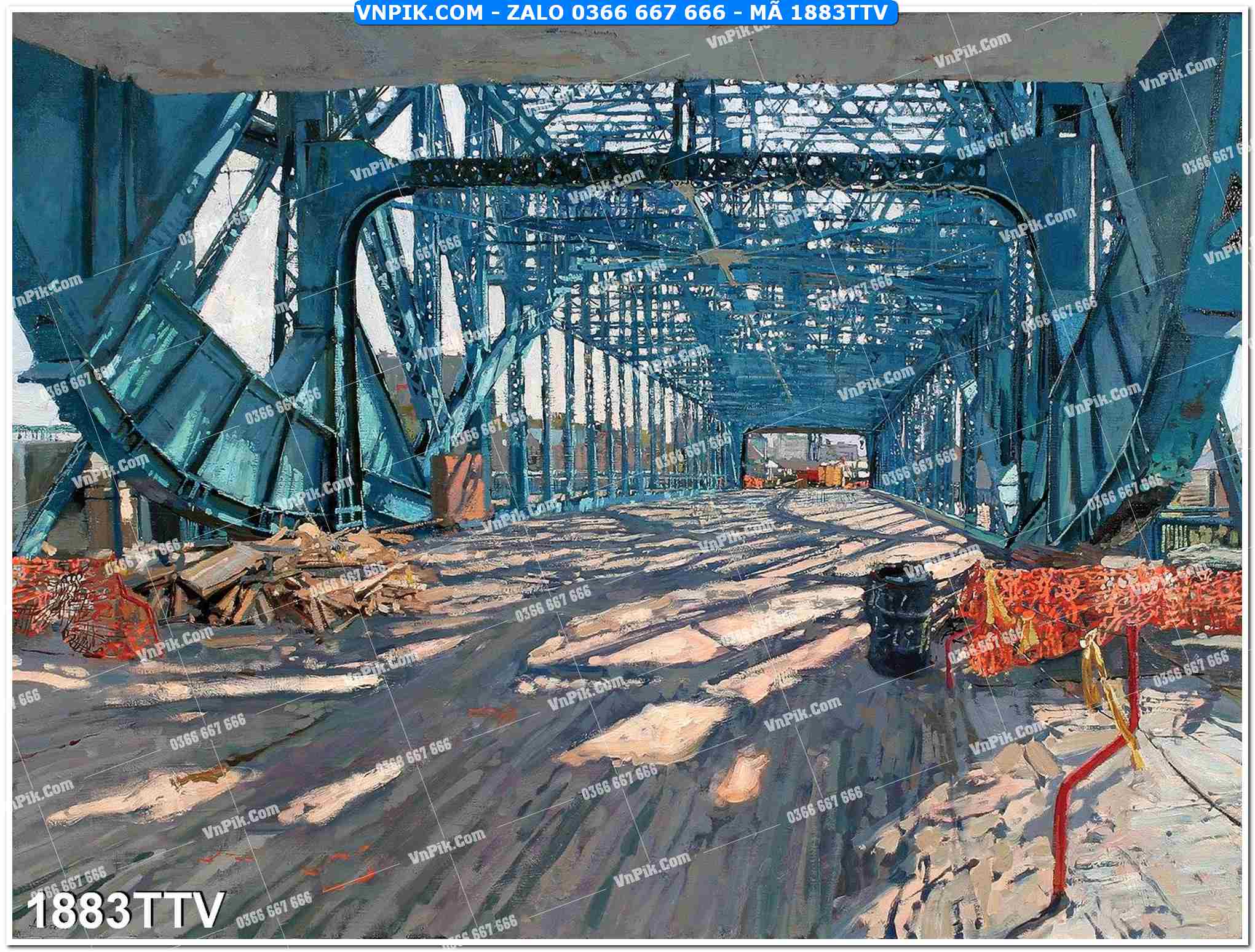 Tranh sơn dầu tĩnh vật hoa quả mã file 1883TTV