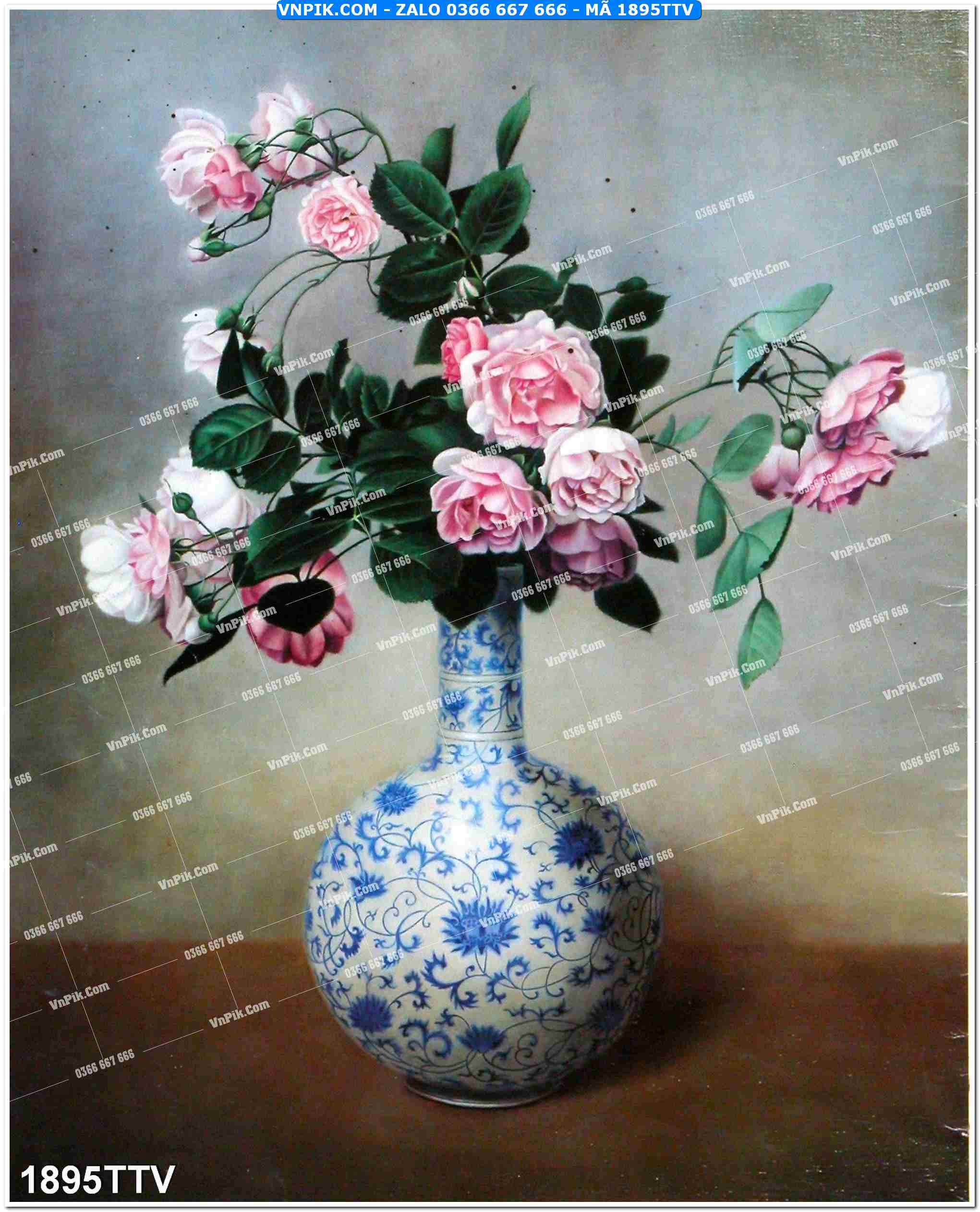Tranh sơn dầu tĩnh vật hoa quả mã file 1895TTV