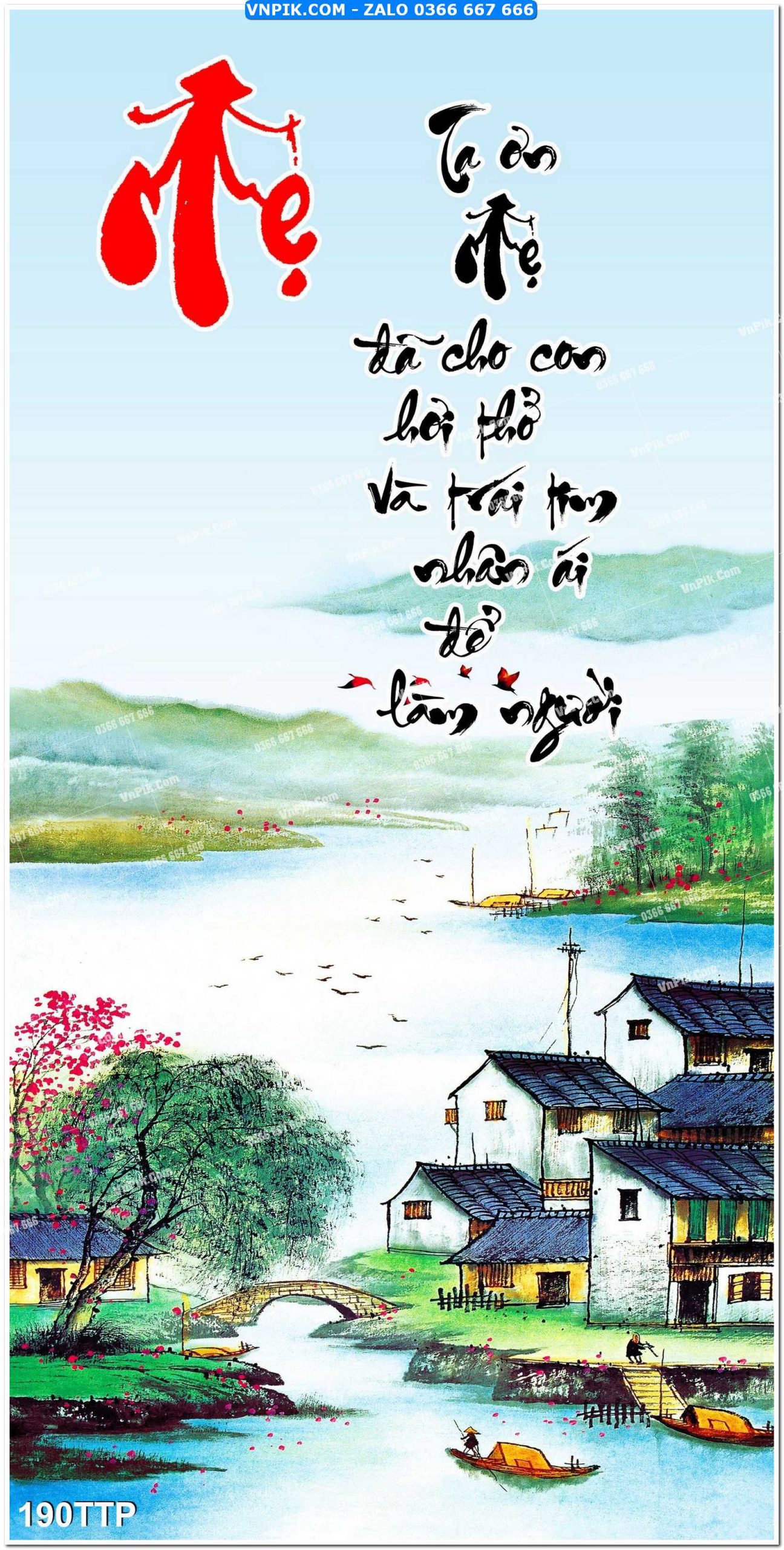Tranh chữ thư pháp nghệ thuật 190TTP