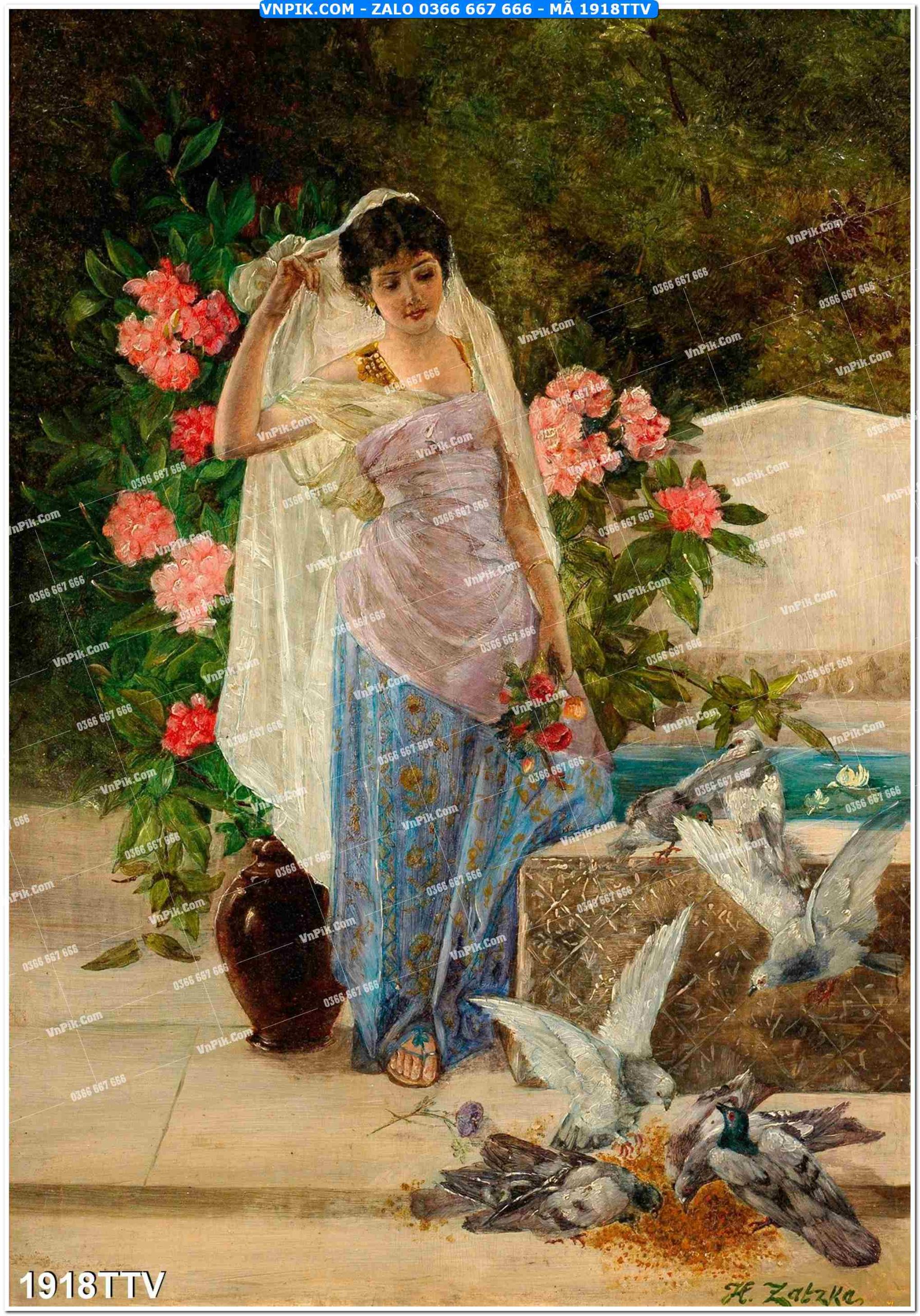 Tranh sơn dầu tĩnh vật hoa quả mã file 1918TTV