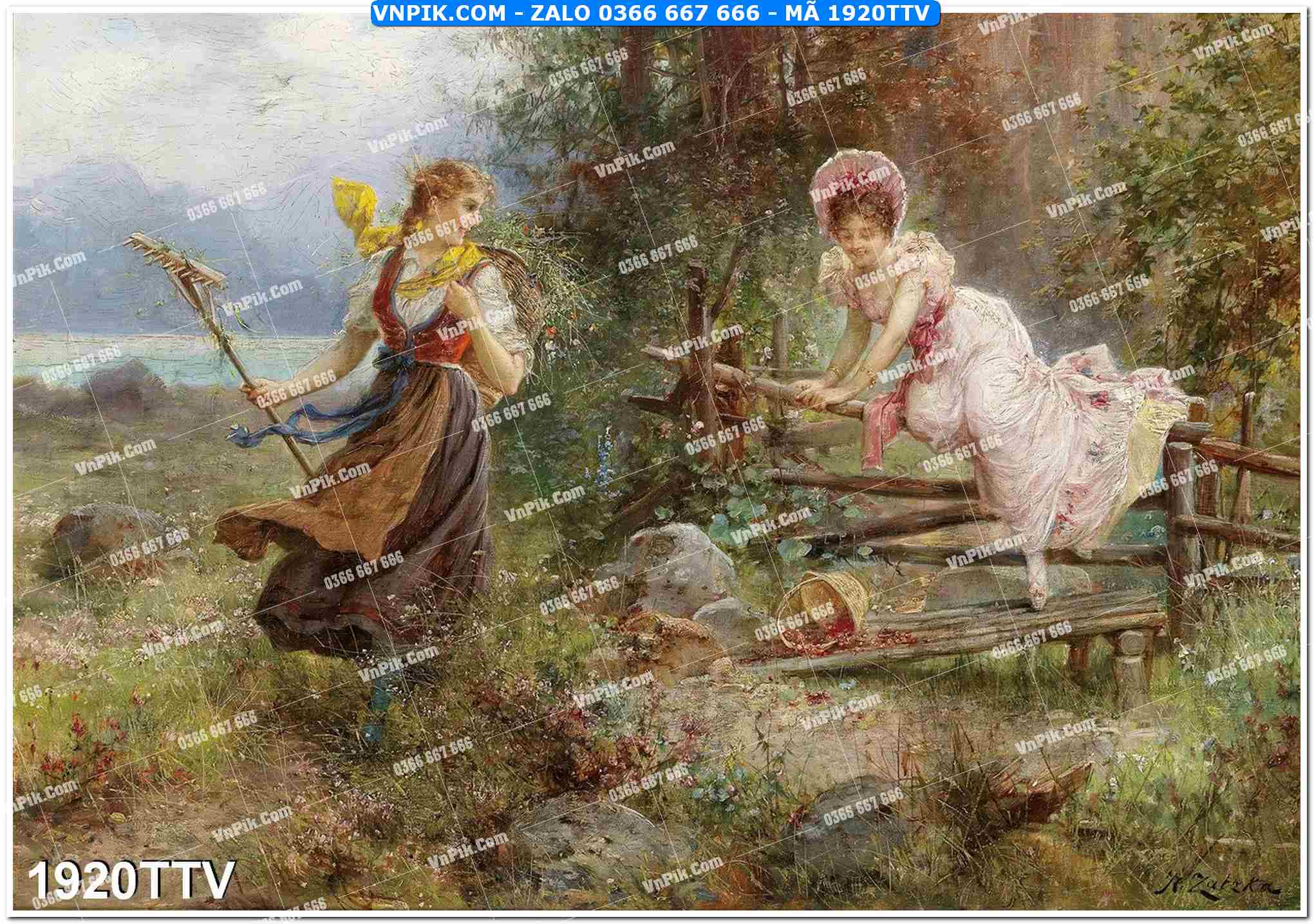 Tranh sơn dầu tĩnh vật hoa quả mã file 1920TTV