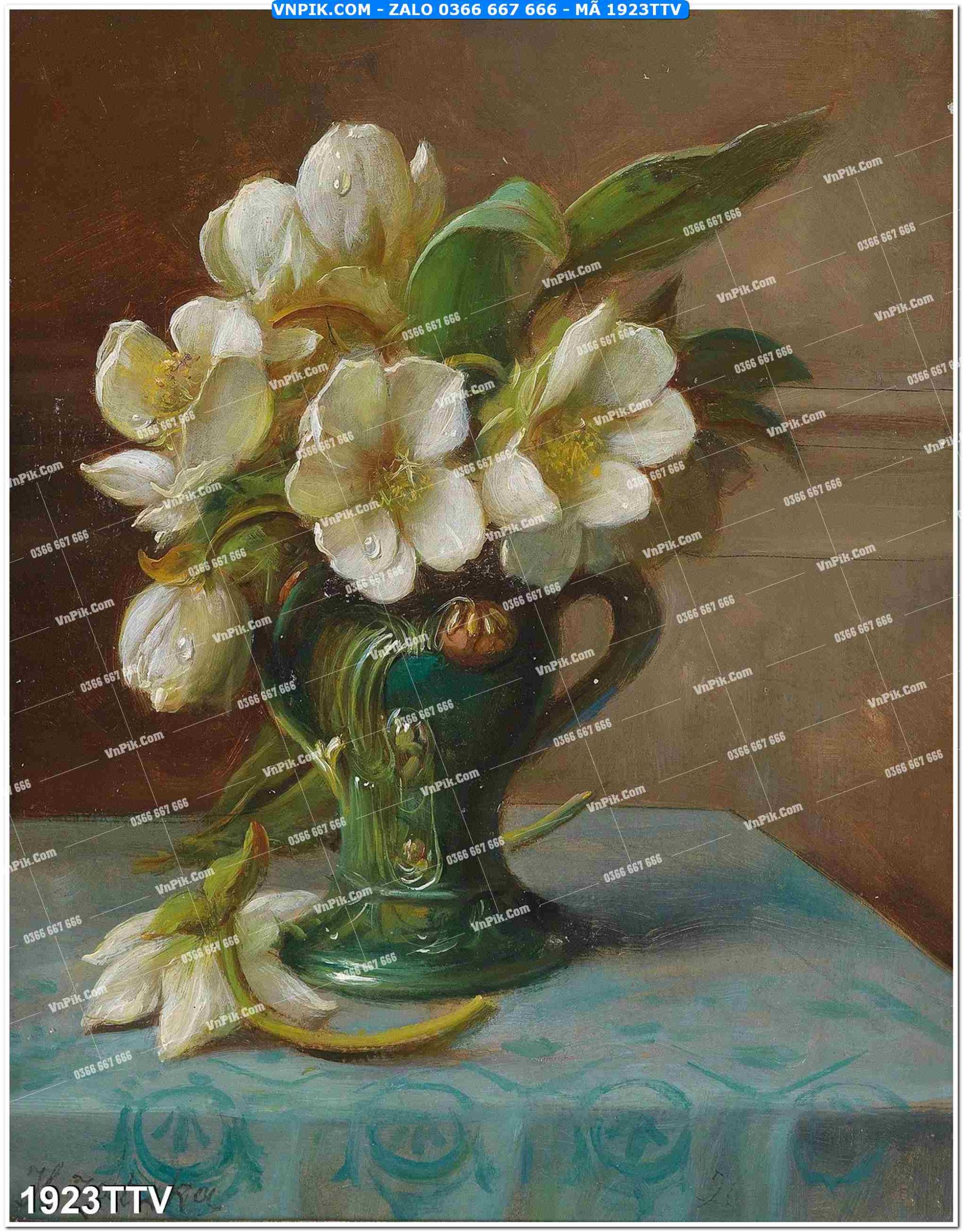 Tranh sơn dầu tĩnh vật hoa quả mã file 1923TTV