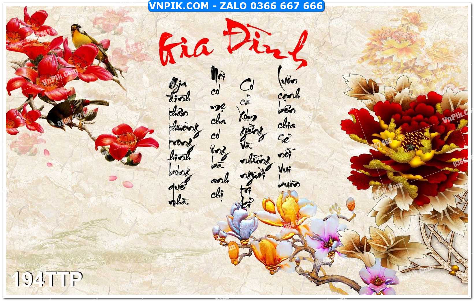 Tranh chữ thư pháp nghệ thuật 194TTP