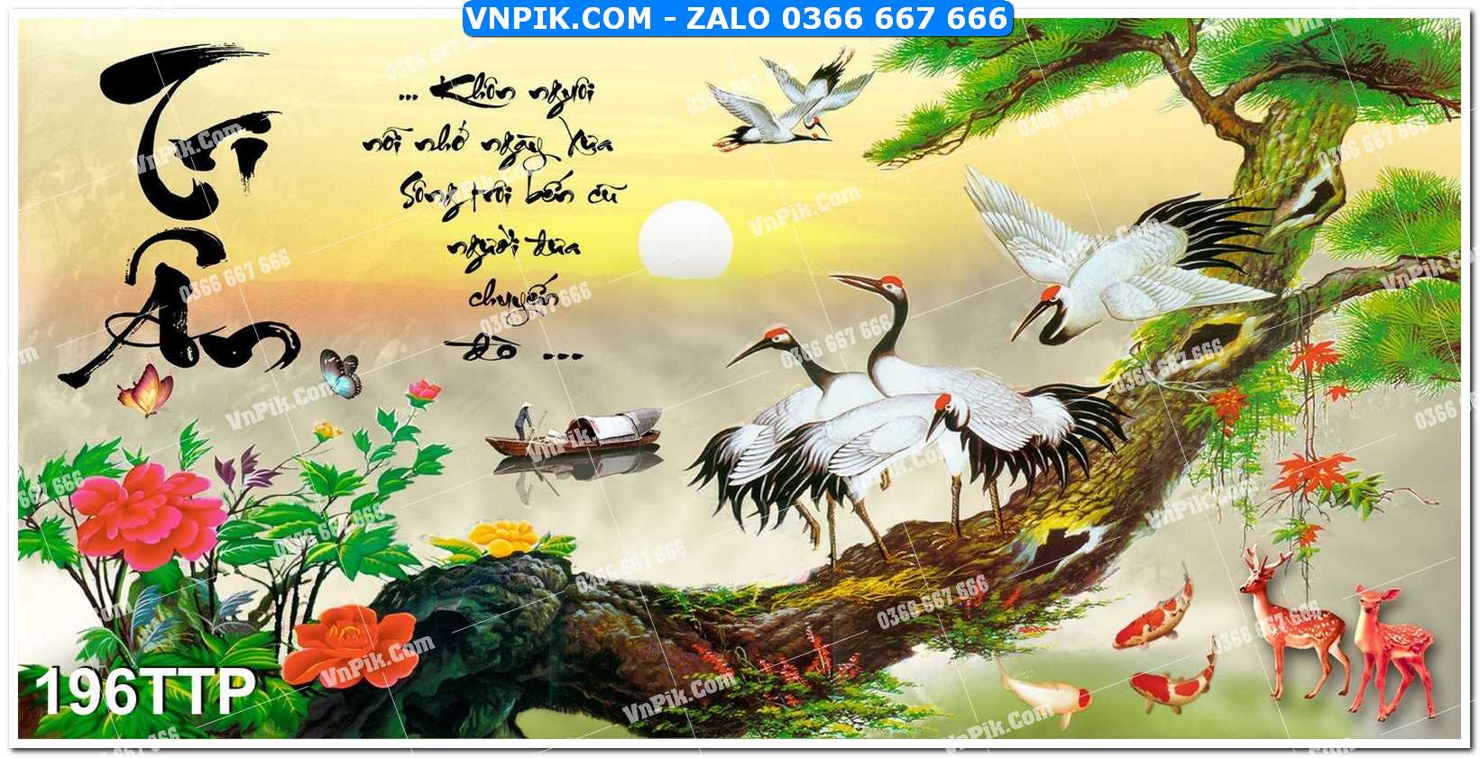 Tranh chữ thư pháp nghệ thuật 196TTP