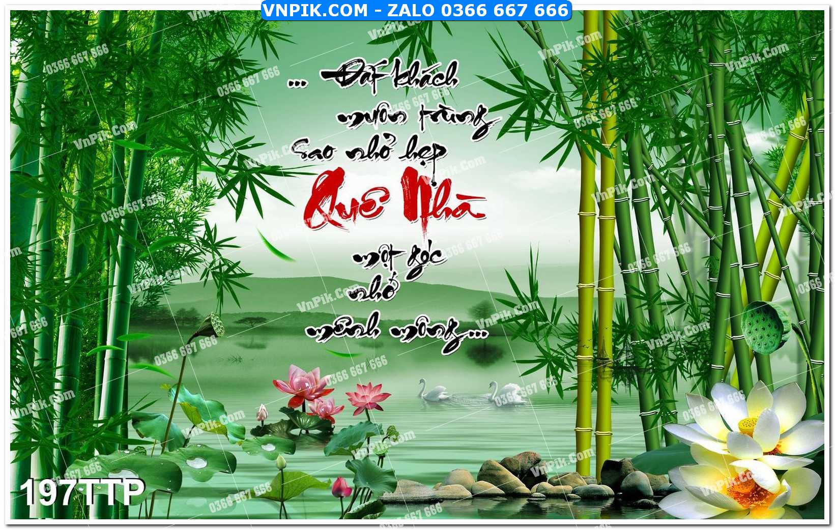 Tranh chữ thư pháp nghệ thuật 197TTP