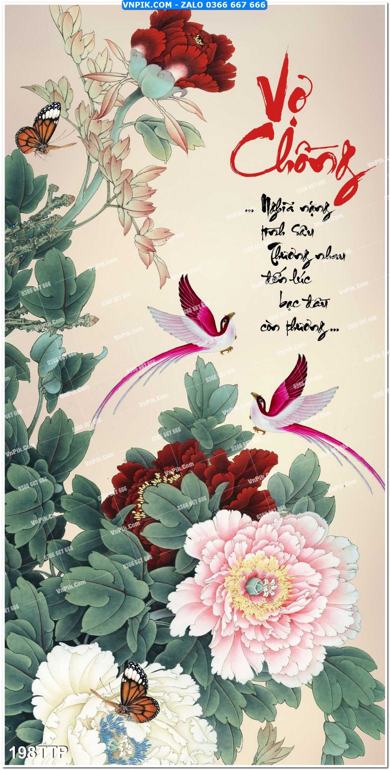 Tranh chữ thư pháp nghệ thuật 198TTP