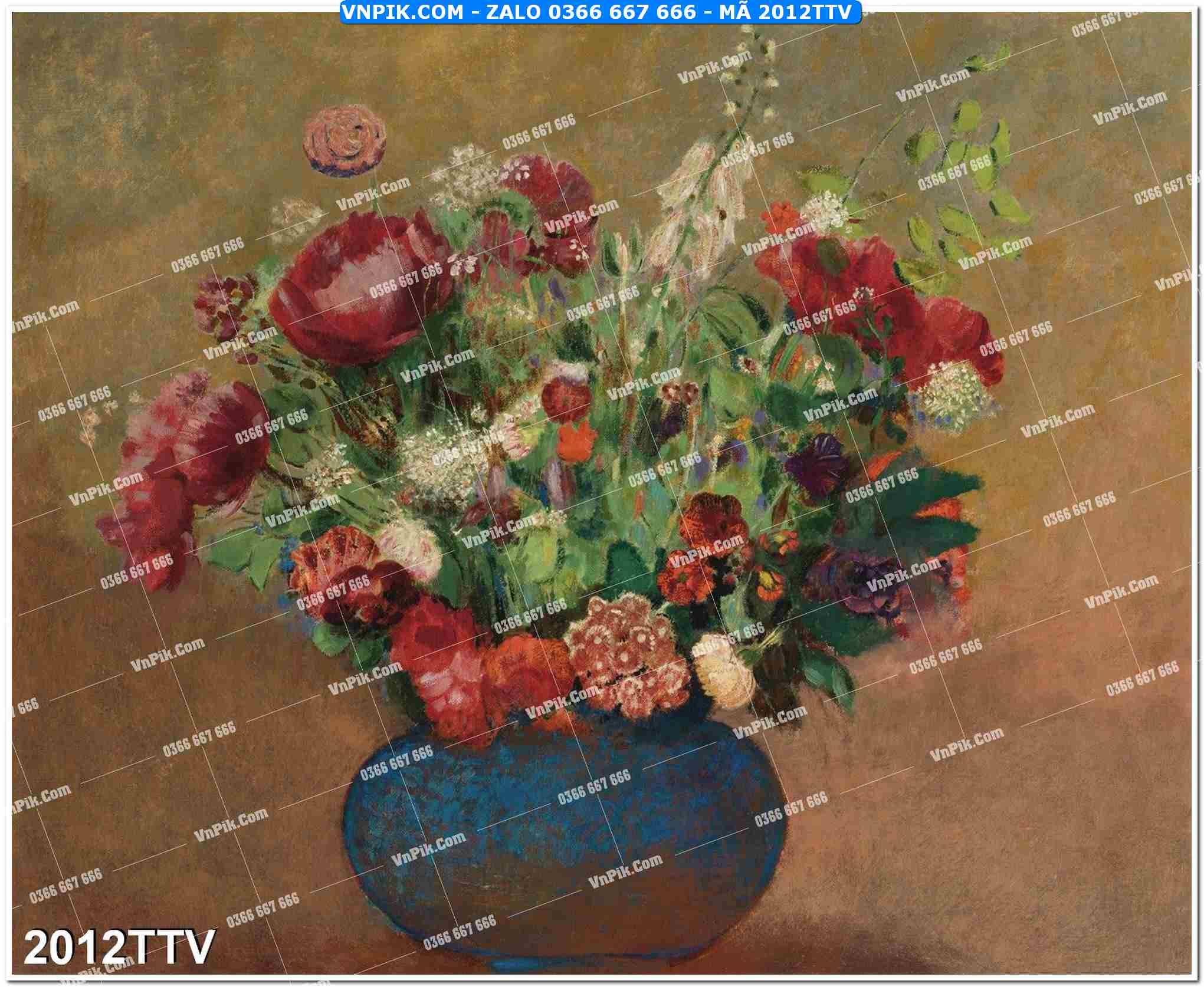 Tranh sơn dầu tĩnh vật hoa quả mã file 2012TTV