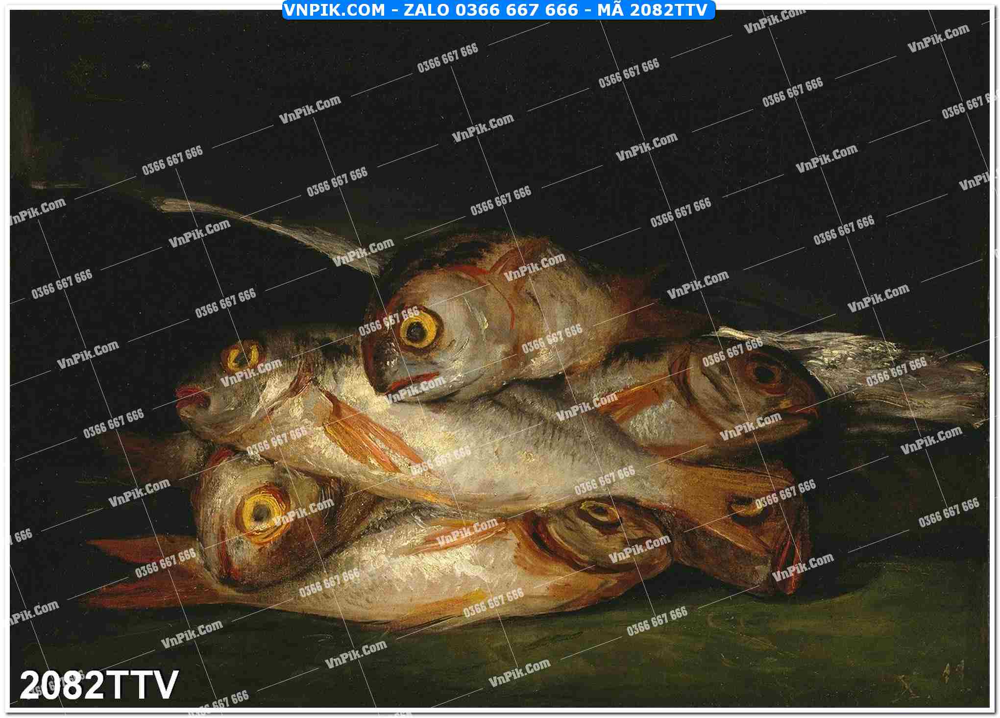 Tranh sơn dầu tĩnh vật hoa quả mã file 2082TTV