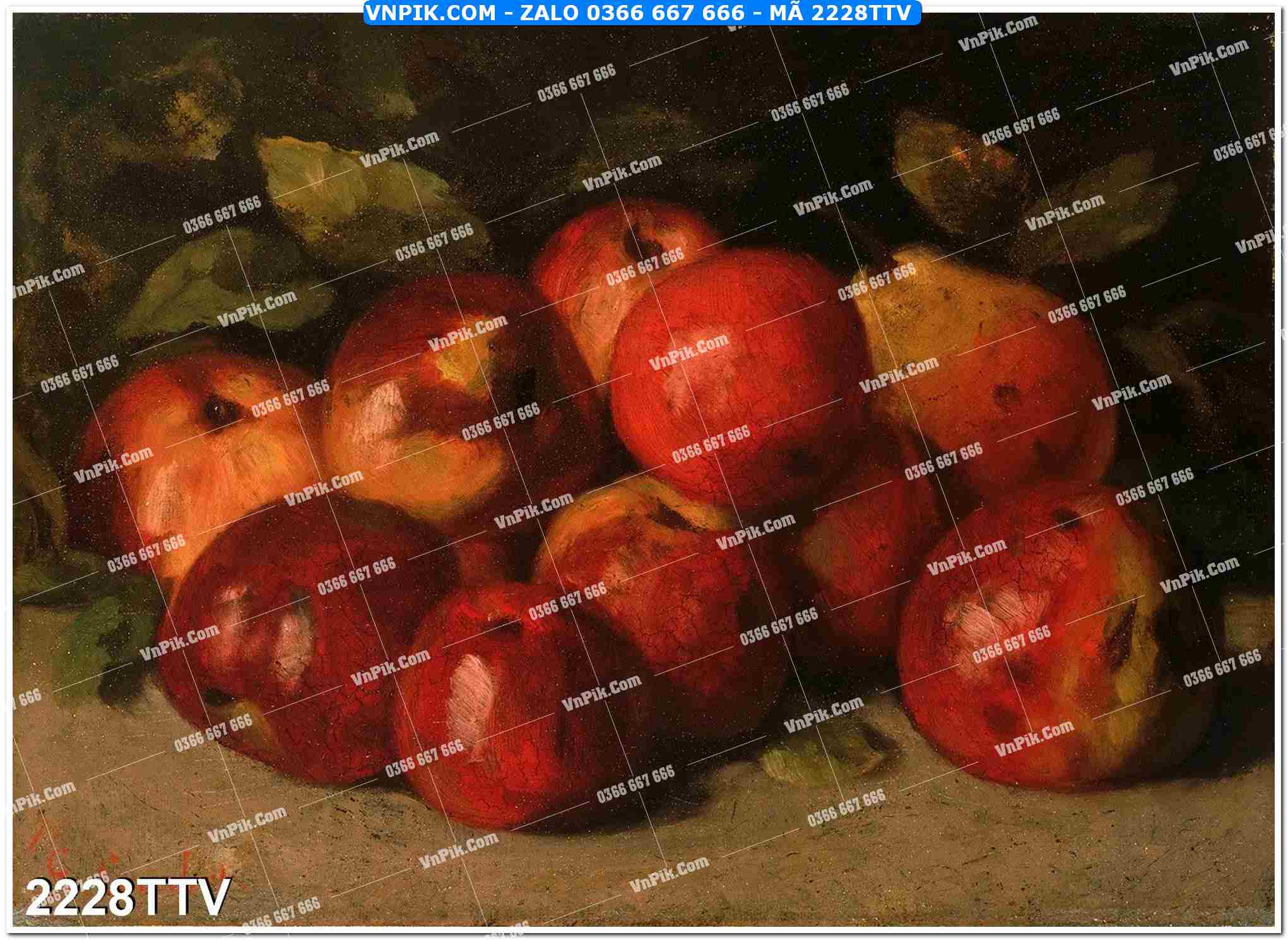 Tranh sơn dầu tĩnh vật hoa quả mã file 2228TTV