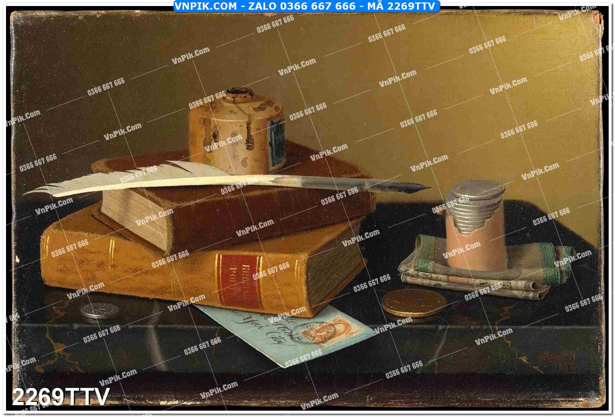 Tranh sơn dầu tĩnh vật hoa quả mã file 2269TTV