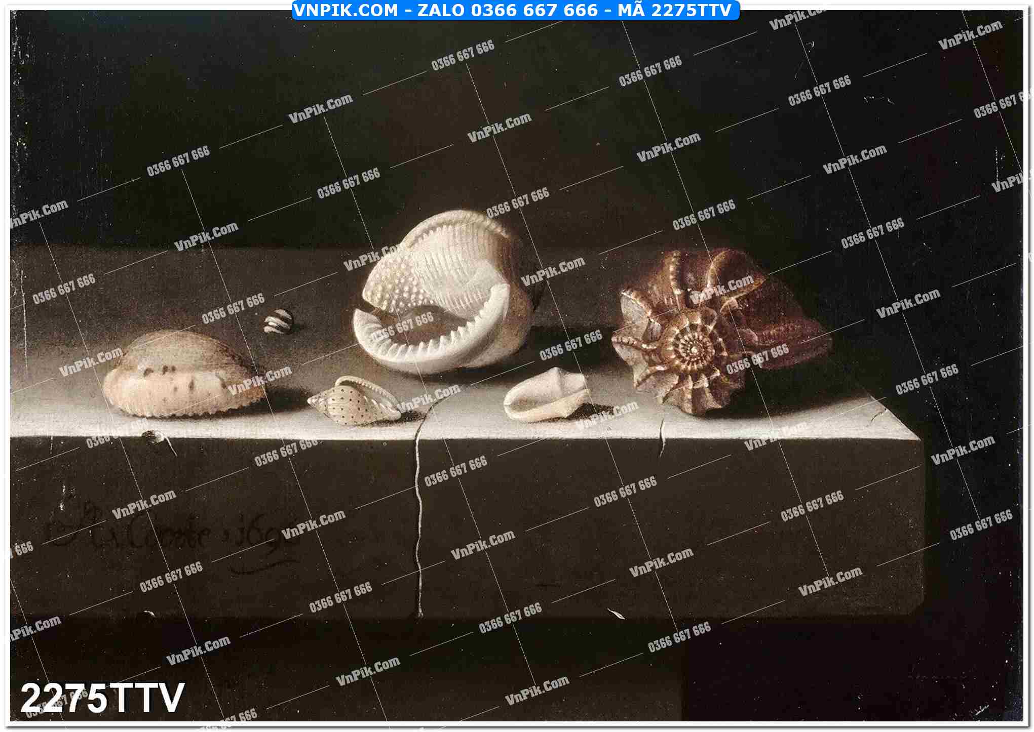 Tranh sơn dầu tĩnh vật hoa quả mã file 2275TTV