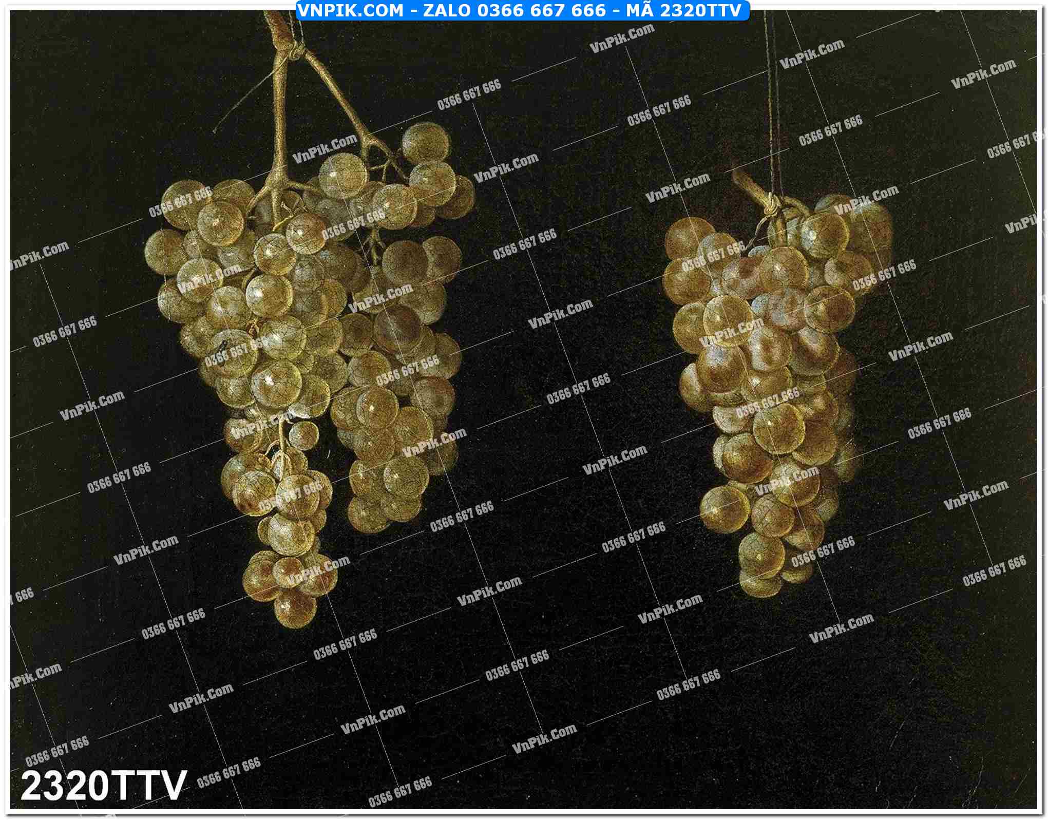 Tranh sơn dầu tĩnh vật hoa quả mã file 2320TTV