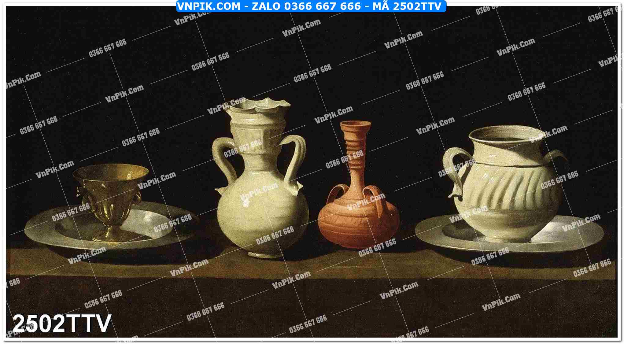 Tranh sơn dầu tĩnh vật hoa quả mã file 2502TTV