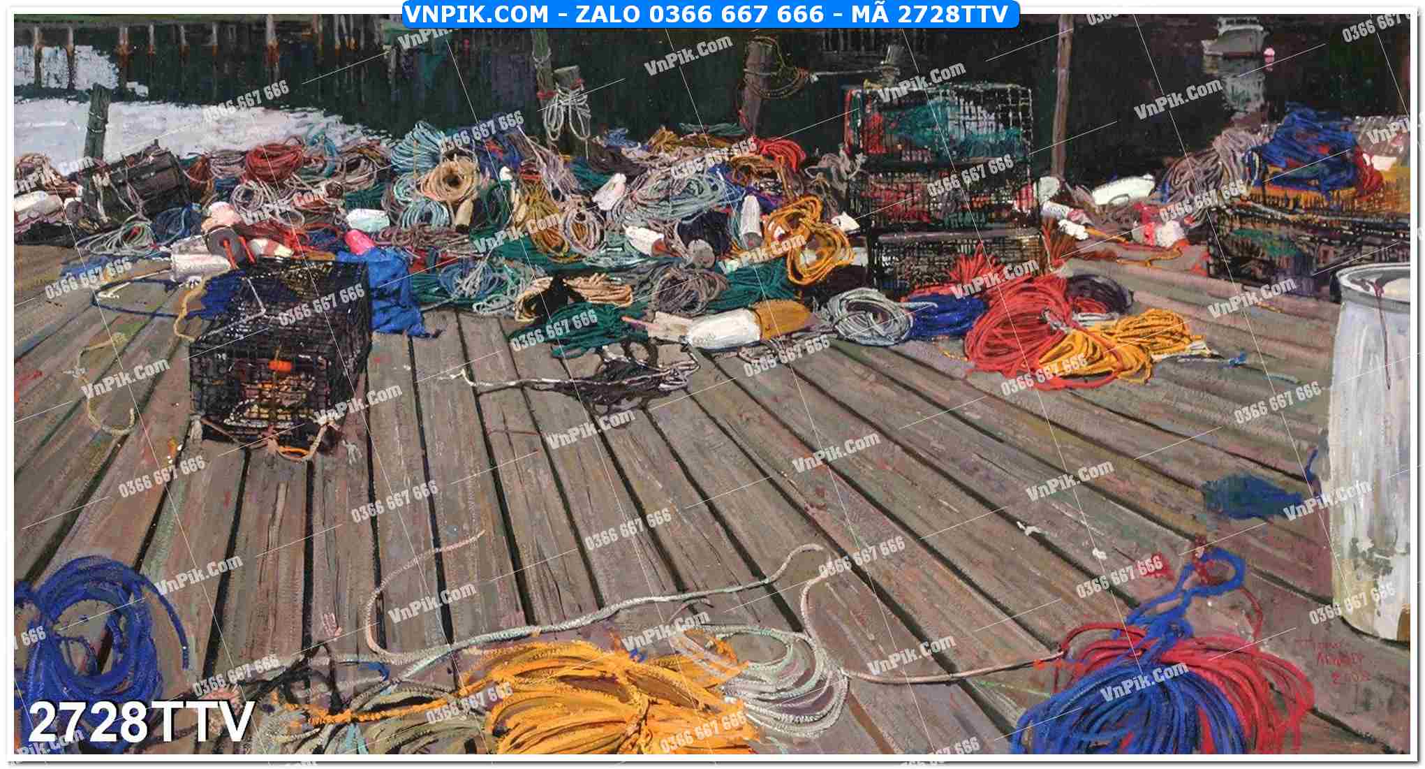 Tranh sơn dầu tĩnh vật hoa quả mã file 2728TTV