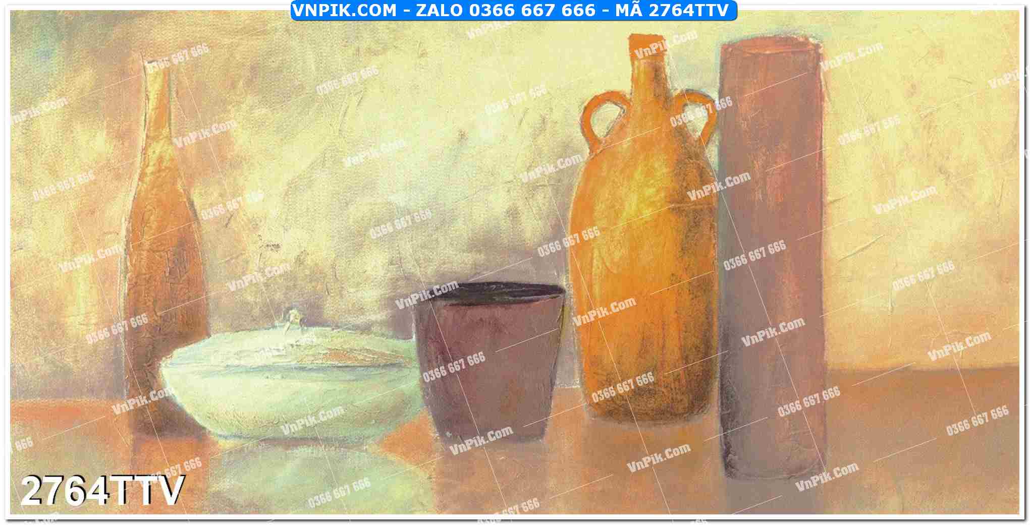 Tranh sơn dầu tĩnh vật hoa quả mã file 2764TTV
