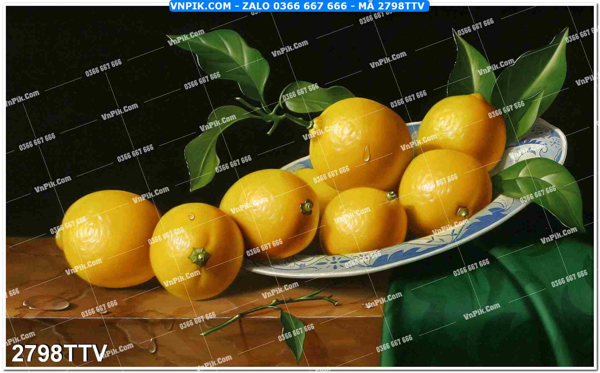 Tranh sơn dầu tĩnh vật hoa quả mã file 2798TTV