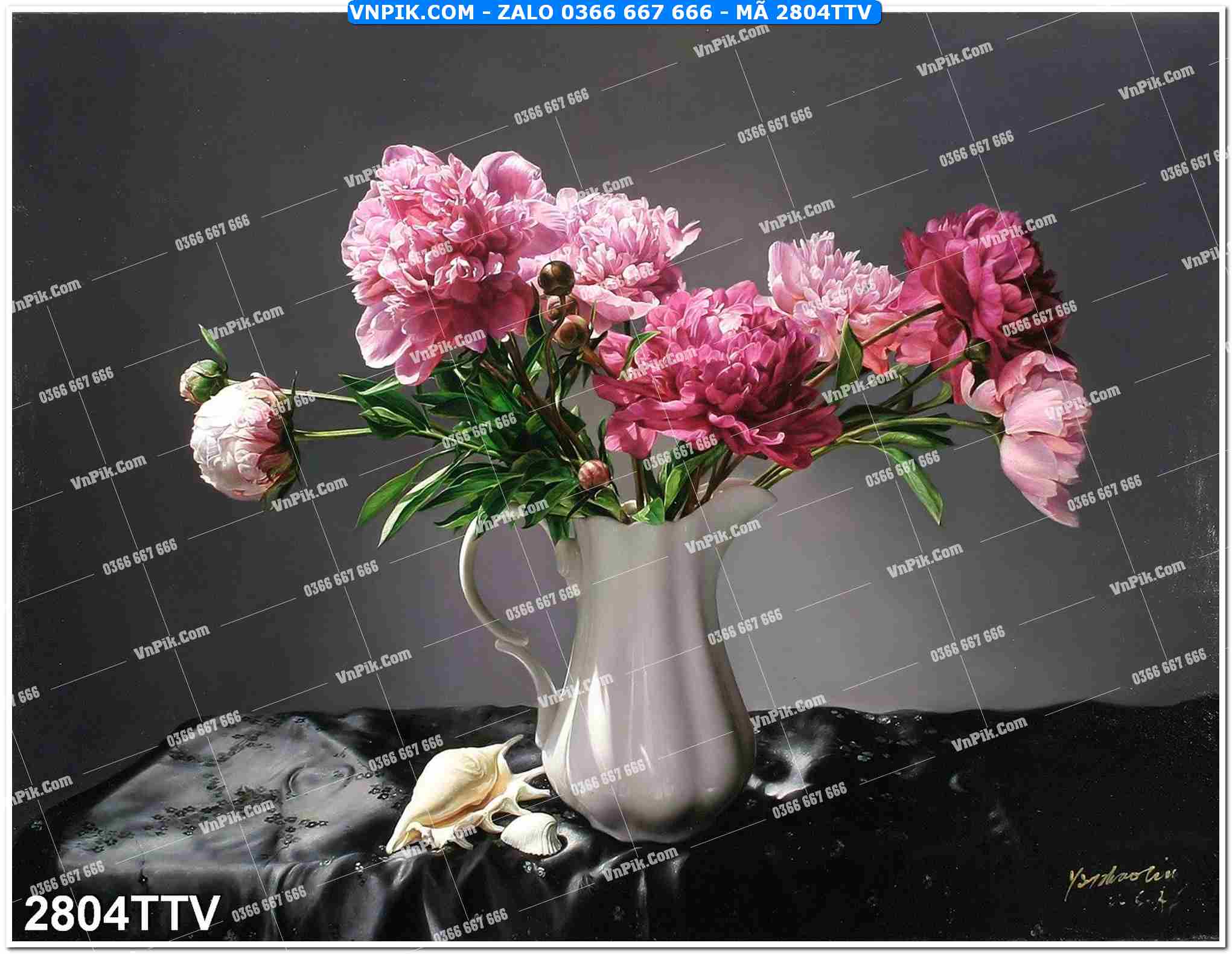 Tranh sơn dầu tĩnh vật hoa quả mã file 2804TTV