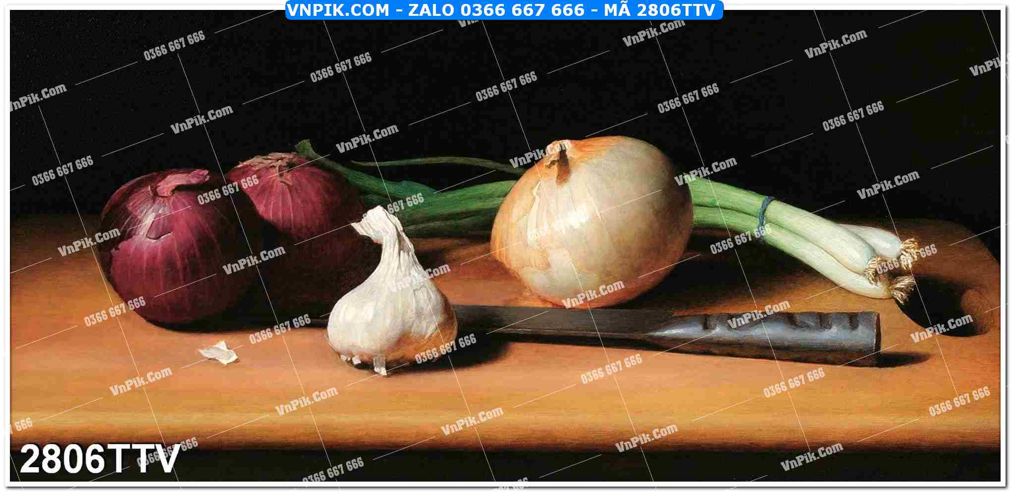 Tranh sơn dầu tĩnh vật hoa quả mã file 2806TTV