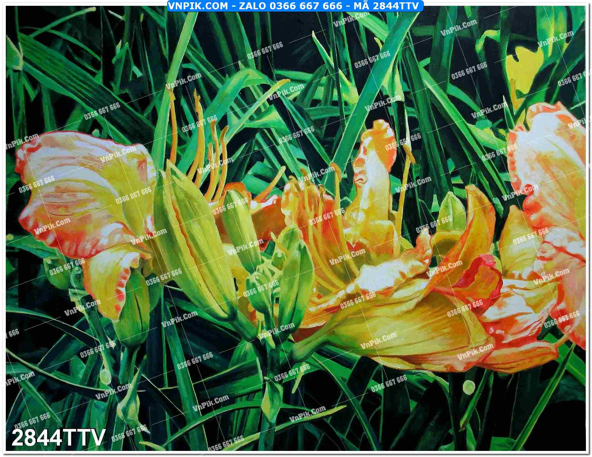 Tranh sơn dầu tĩnh vật hoa quả mã file 2844TTV