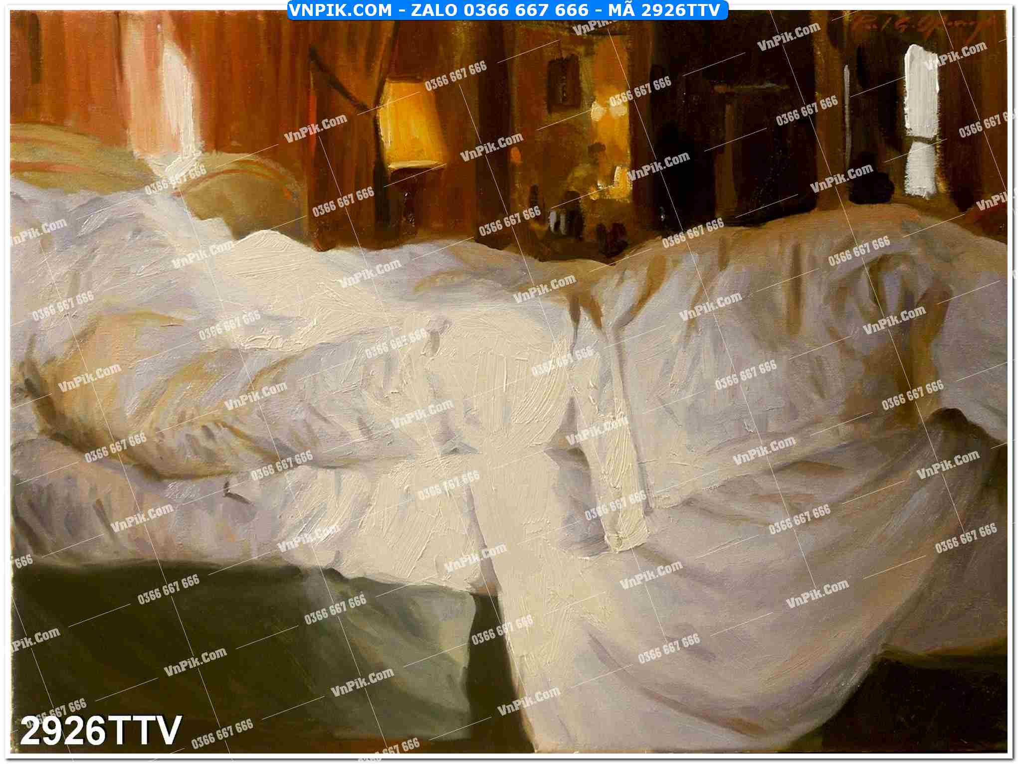 Tranh sơn dầu tĩnh vật hoa quả mã file 2926TTV