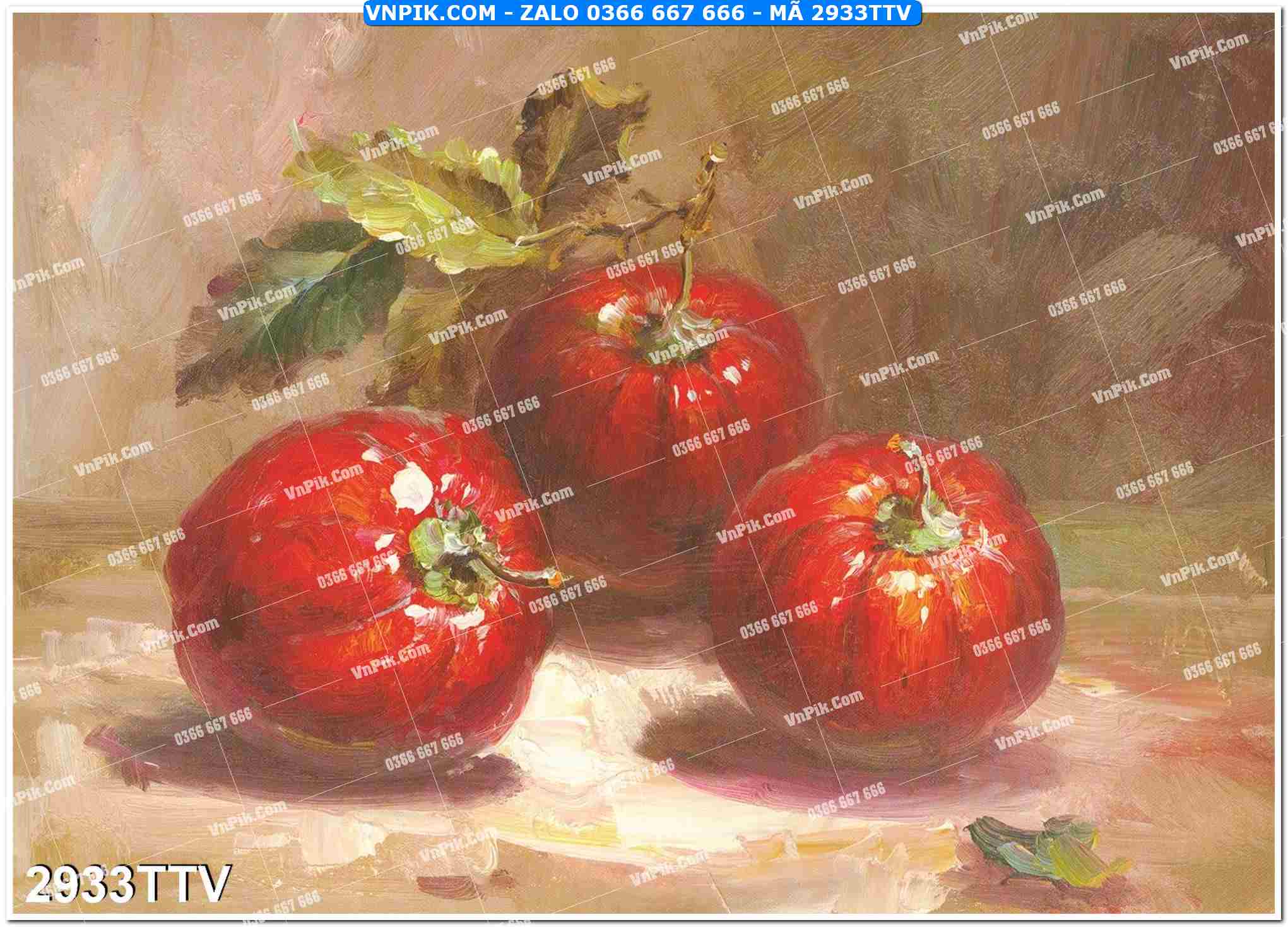 Tranh sơn dầu tĩnh vật hoa quả mã file 2933TTV