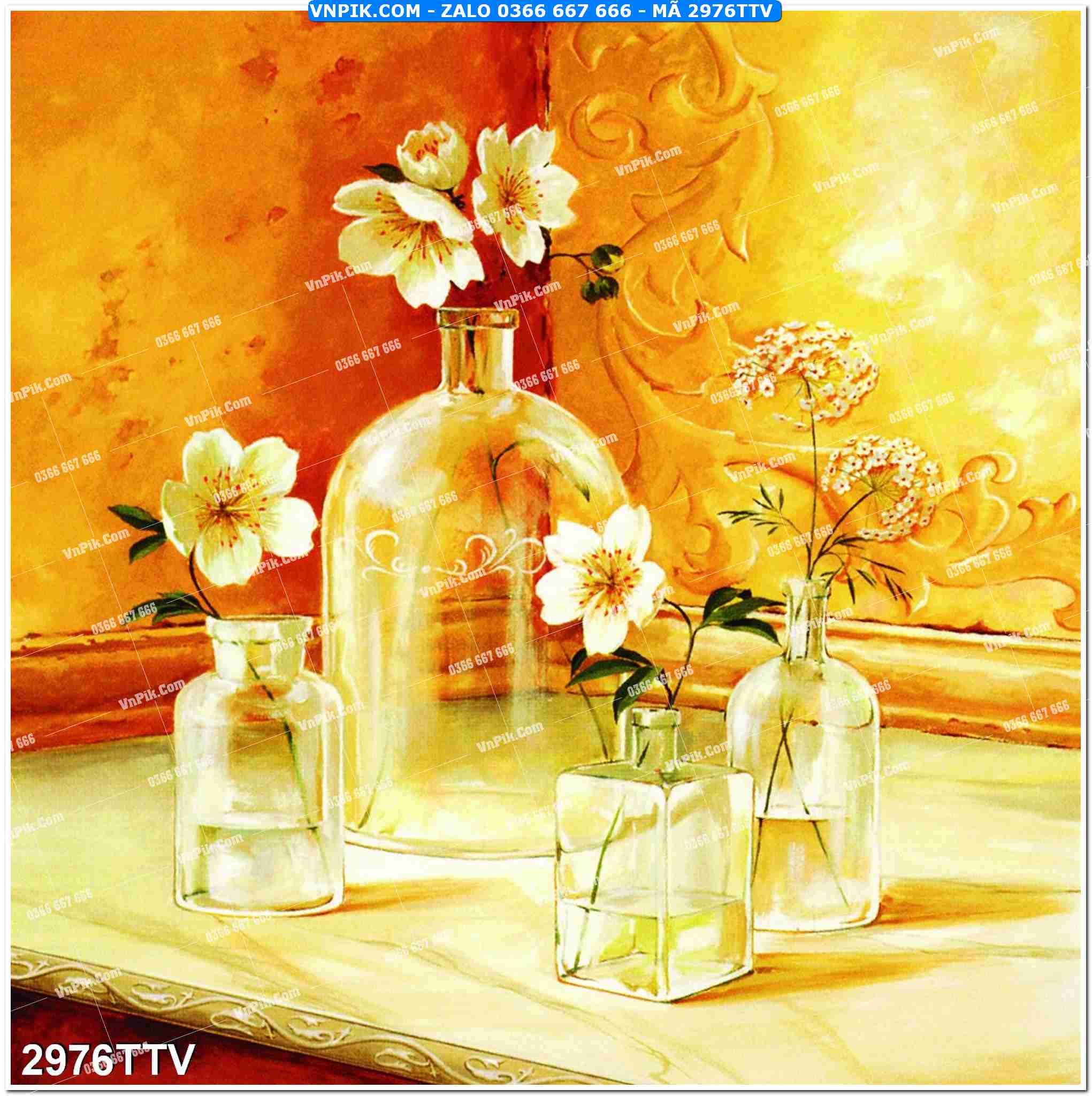 Tranh sơn dầu tĩnh vật hoa quả mã file 2976TTV