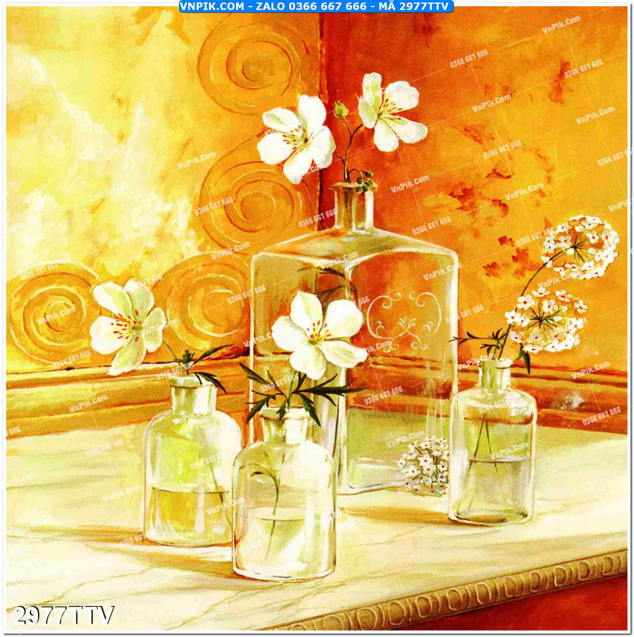 Tranh sơn dầu tĩnh vật hoa quả mã file 2977TTV