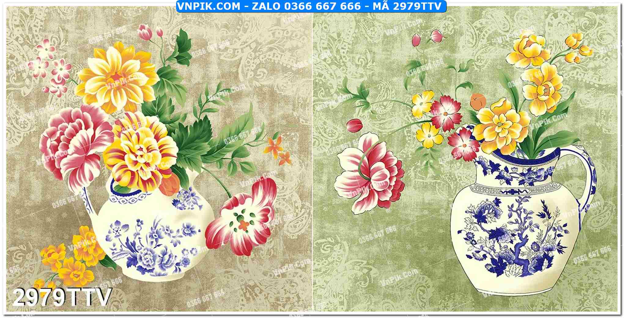 Tranh sơn dầu tĩnh vật hoa quả mã file 2979TTV