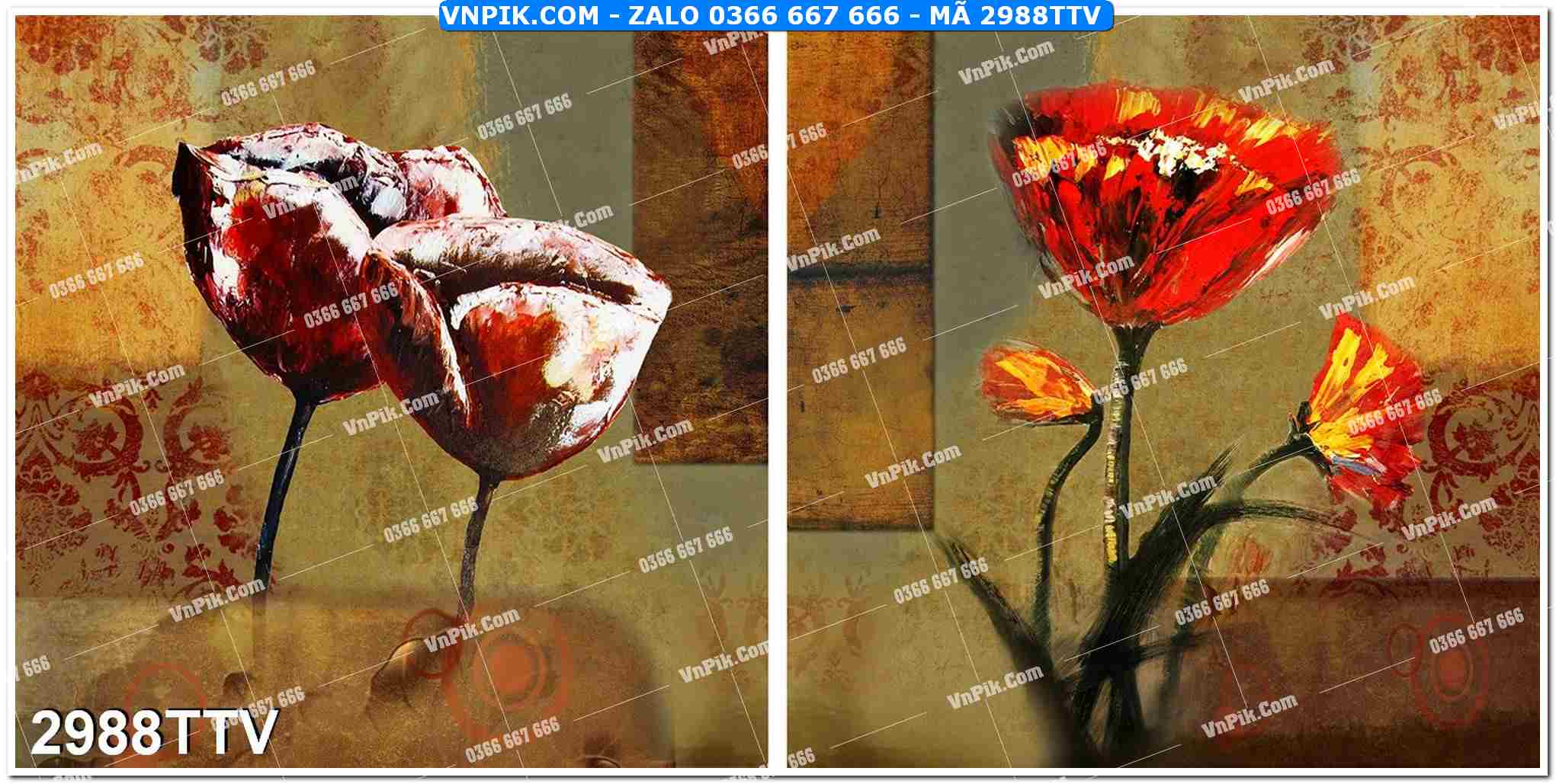 Tranh sơn dầu tĩnh vật hoa quả mã file 2988TTV
