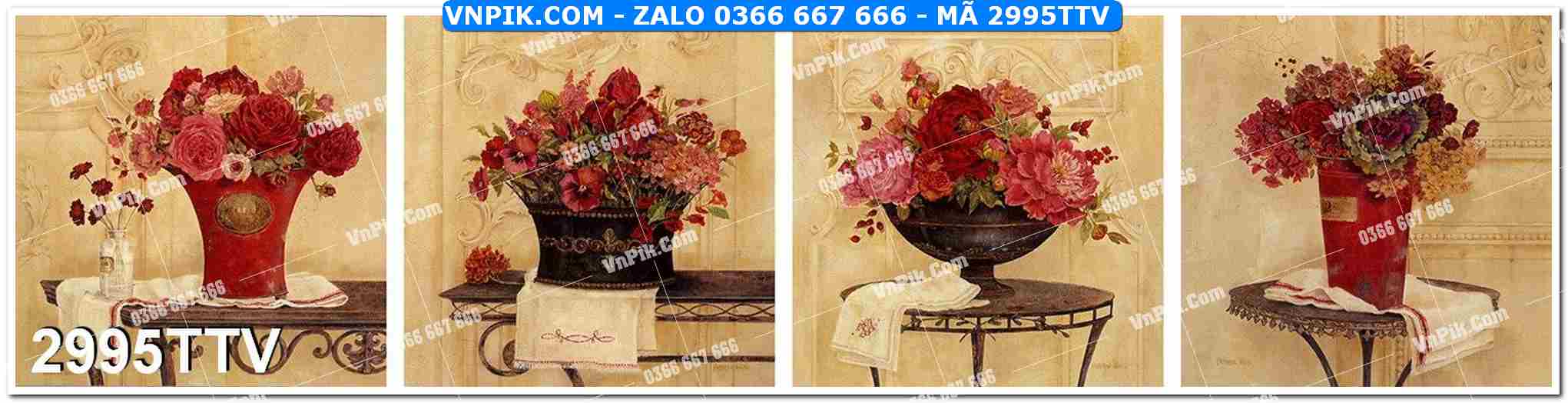 Tranh sơn dầu tĩnh vật hoa quả mã file 2995TTV