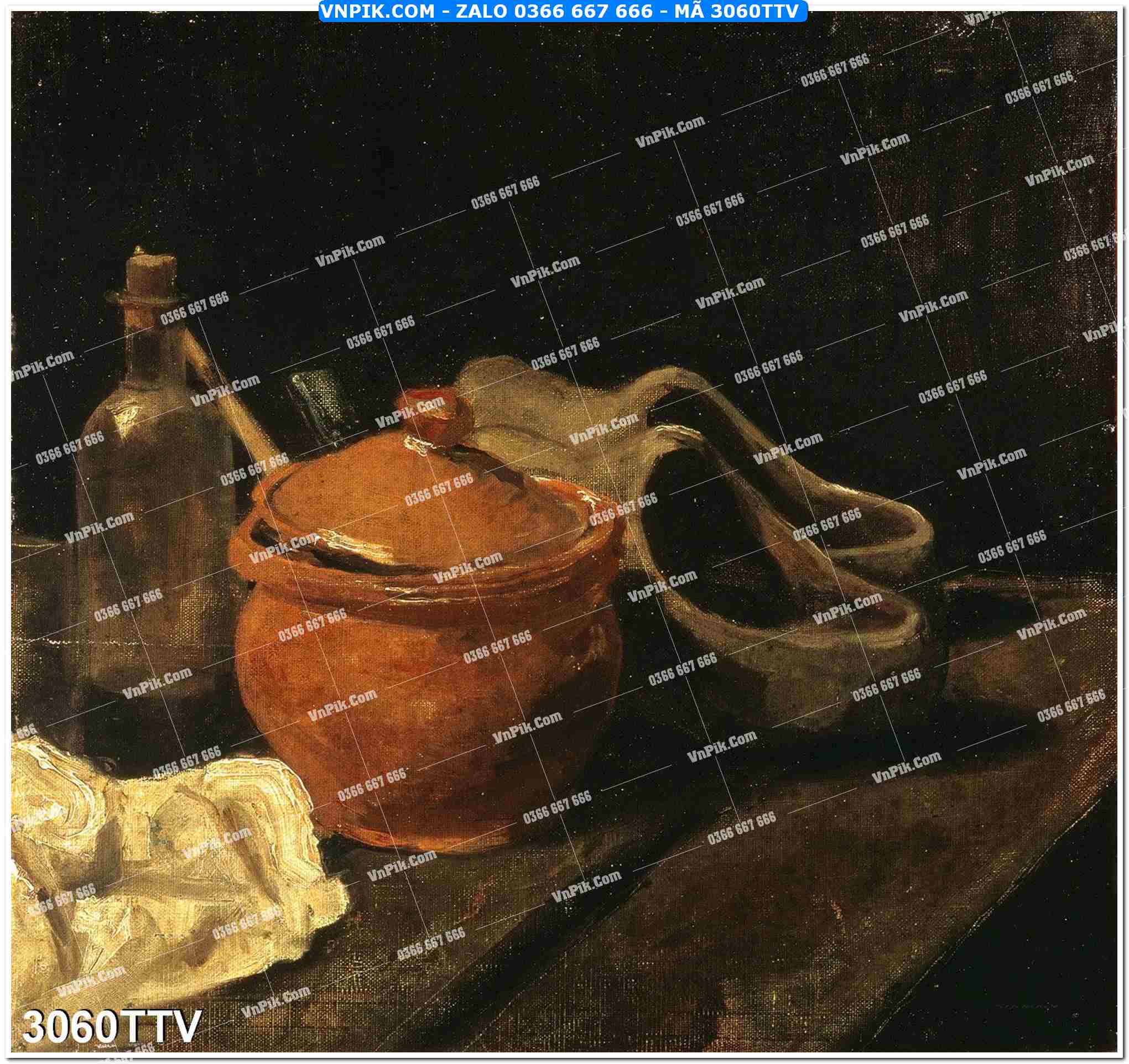 Tranh sơn dầu tĩnh vật hoa quả mã file 3060TTV