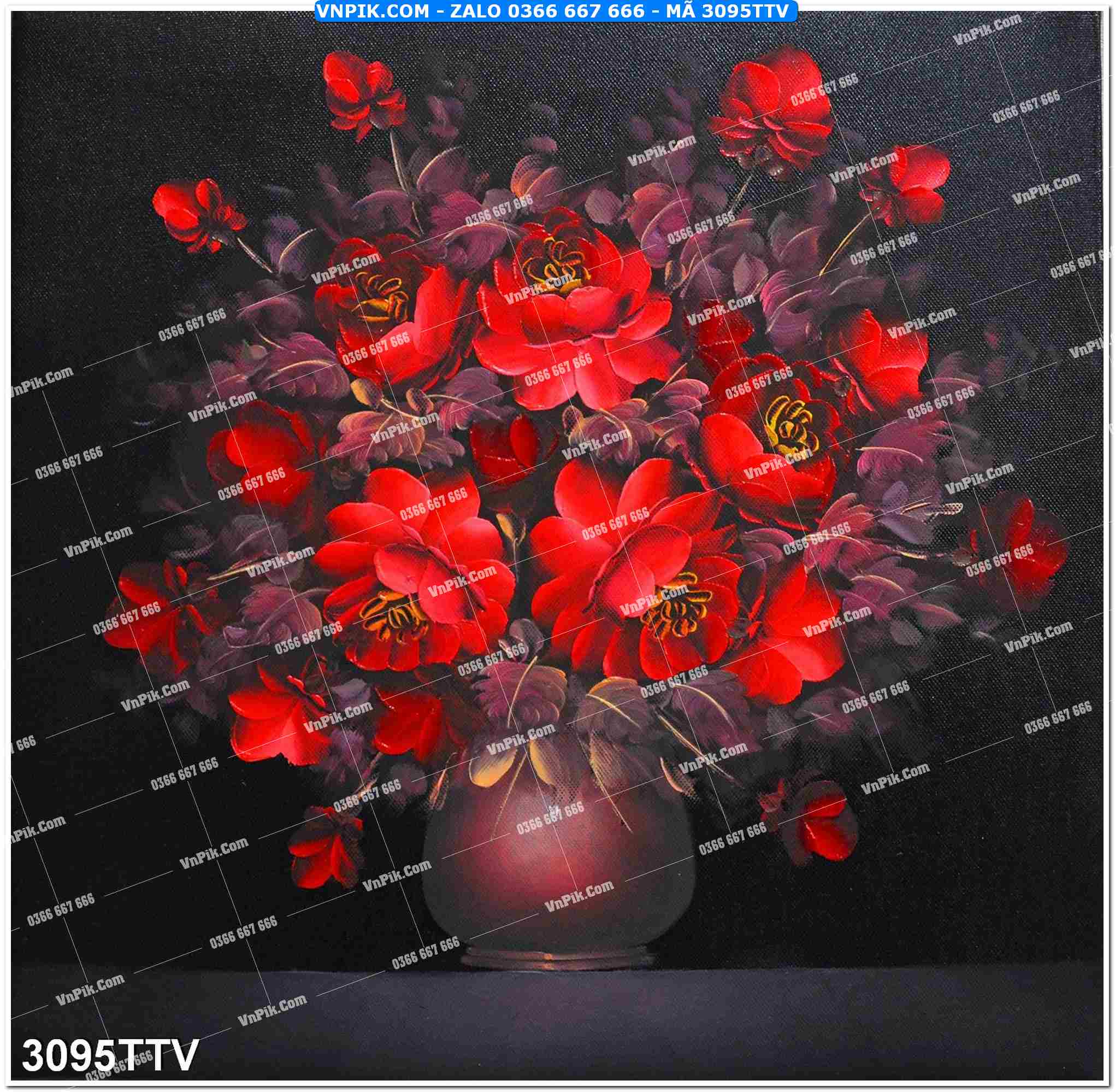 Tranh sơn dầu tĩnh vật hoa quả mã file 3095TTV