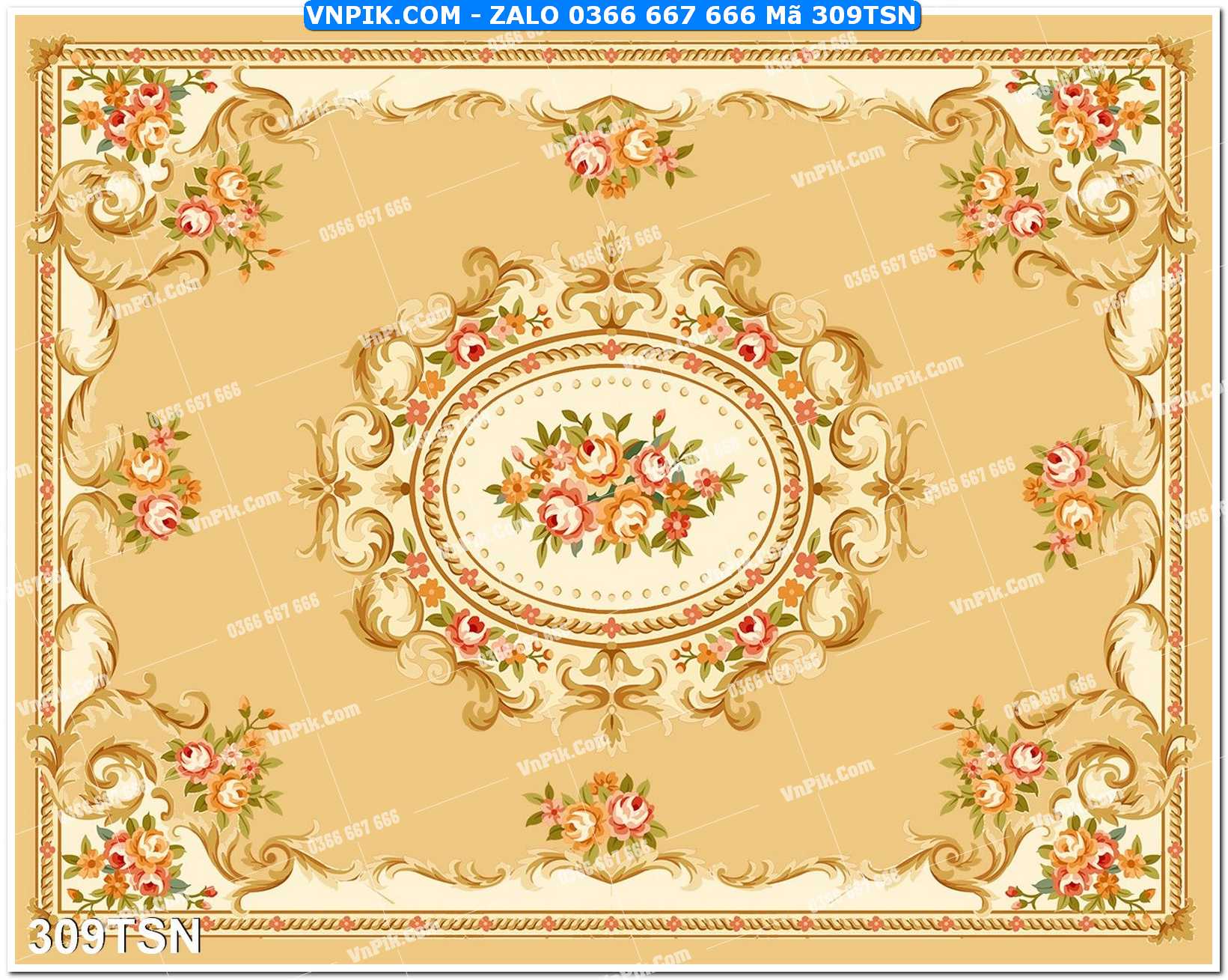 Tranh thảm sàn – tranh gạch hoa trang trí – file psd tách lớp mã 309TSN